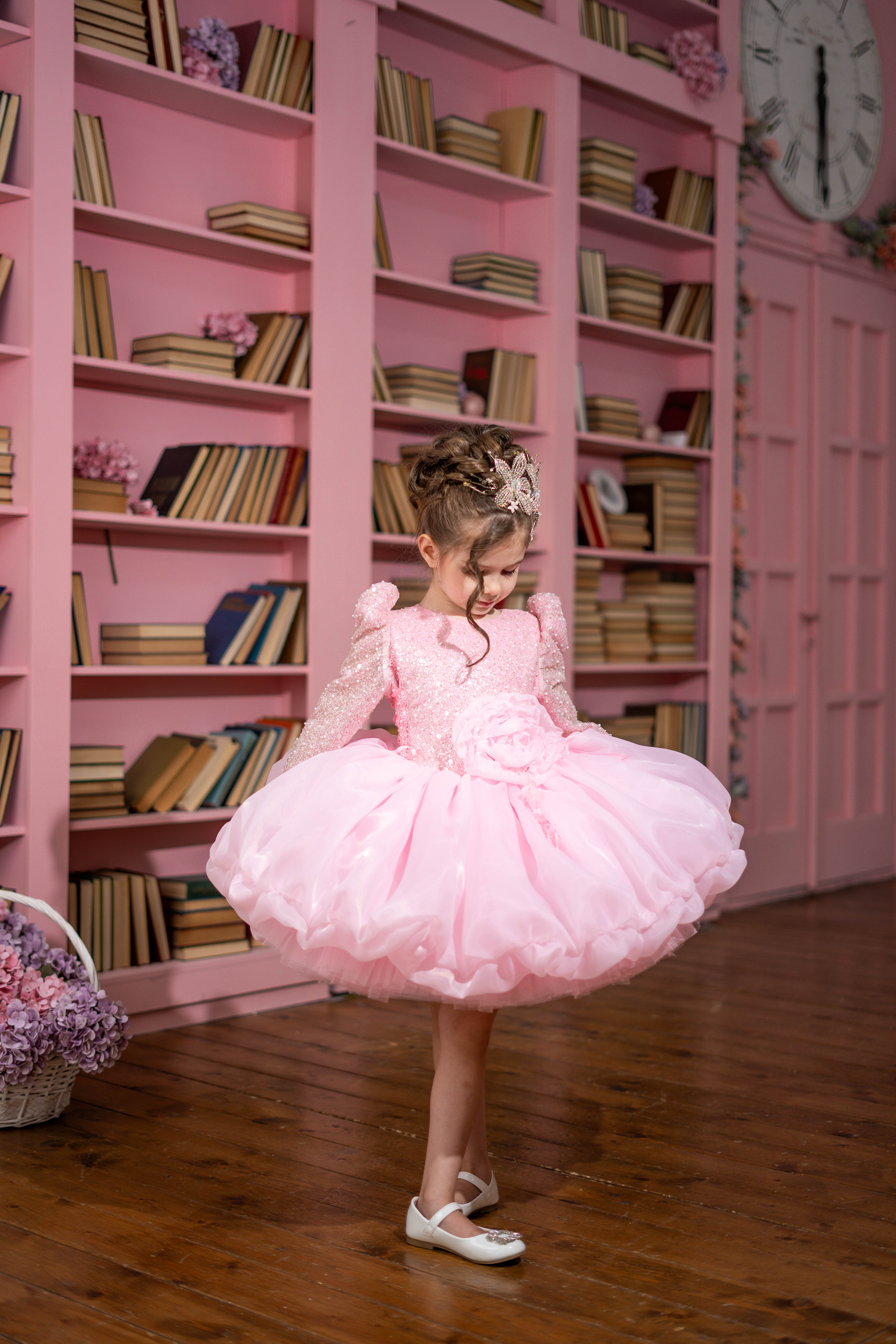 Children Princess Dress with Sleeves