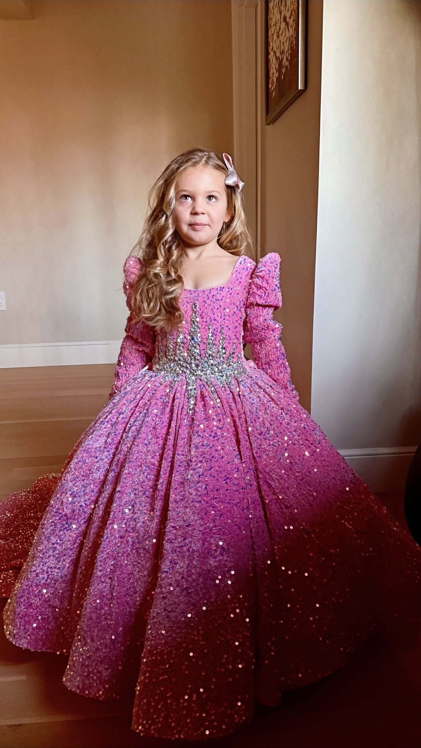 Glitz Pageant Dress For Girls (Size 4-5 - Pink - In Stock)