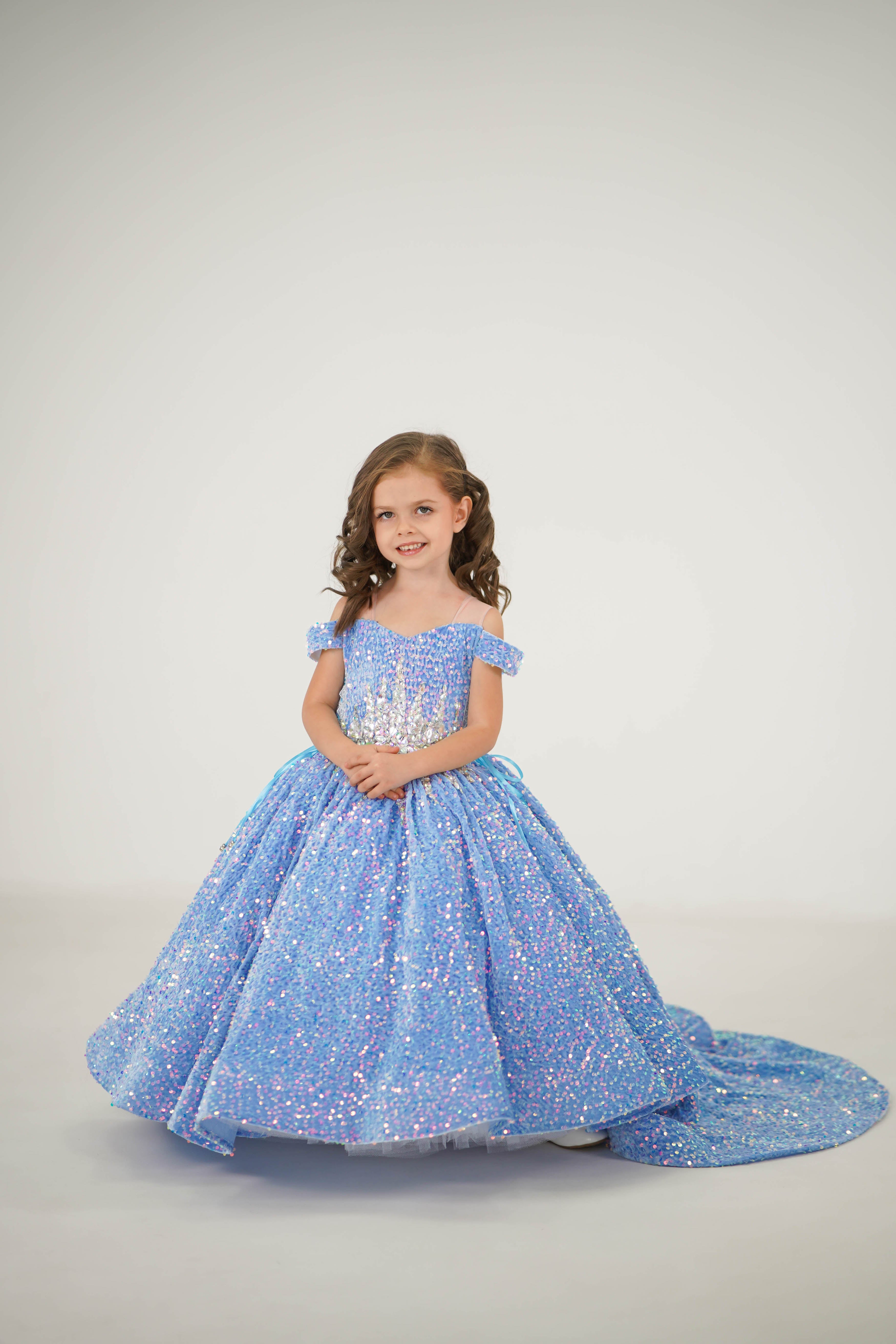 Children's beauty pageants/Girls pageant dresses In Stock: Height 48''-50''/122cm-128cm (Age 7-8) / Light Blue Children's beauty pageants/Girls pageant dresses In Stock: Height 48''-50''/122cm-128cm (Age 7-8) / Light Blue