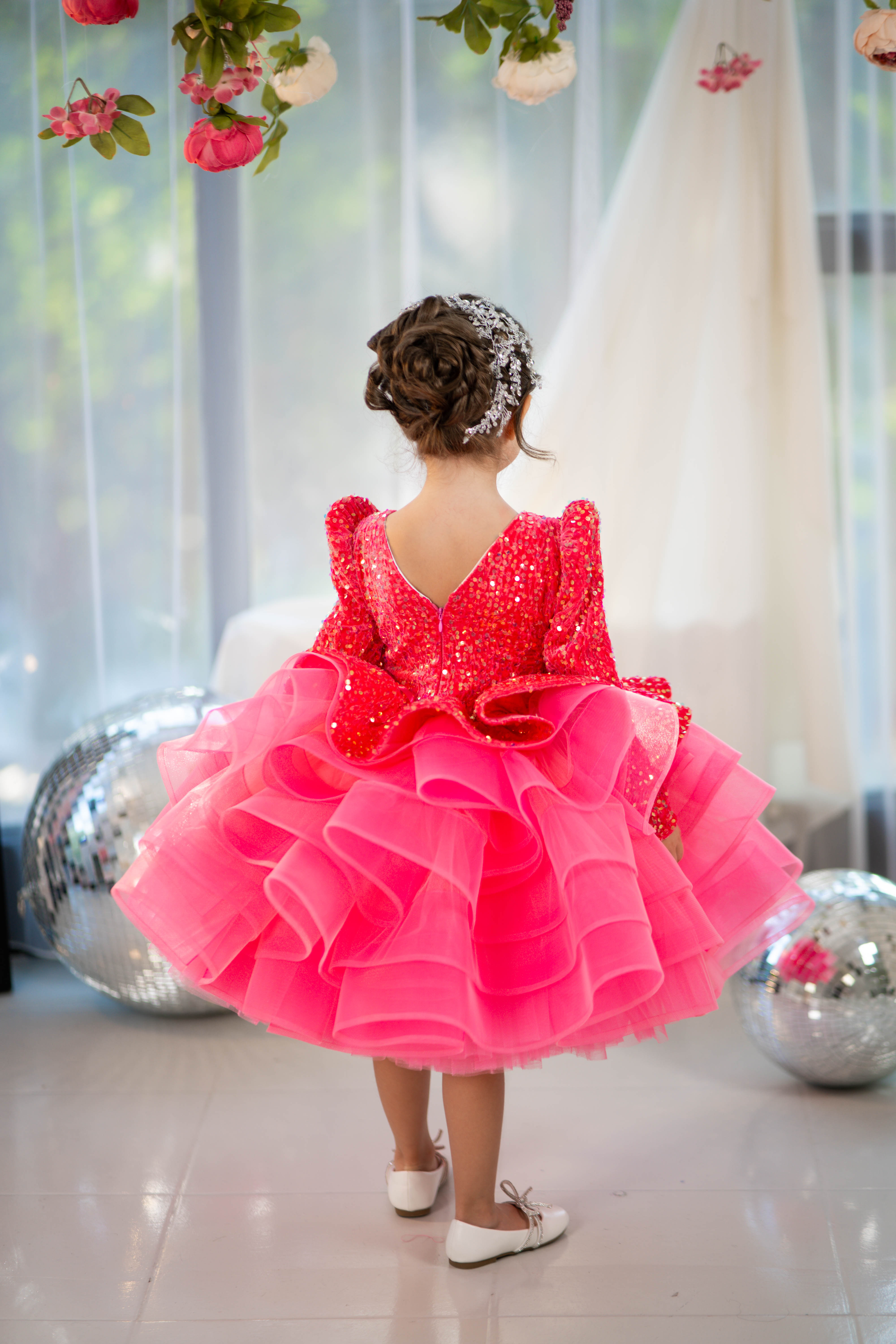 Baby Doll Dress (street size 5/6, Bright Pink, In Stock)