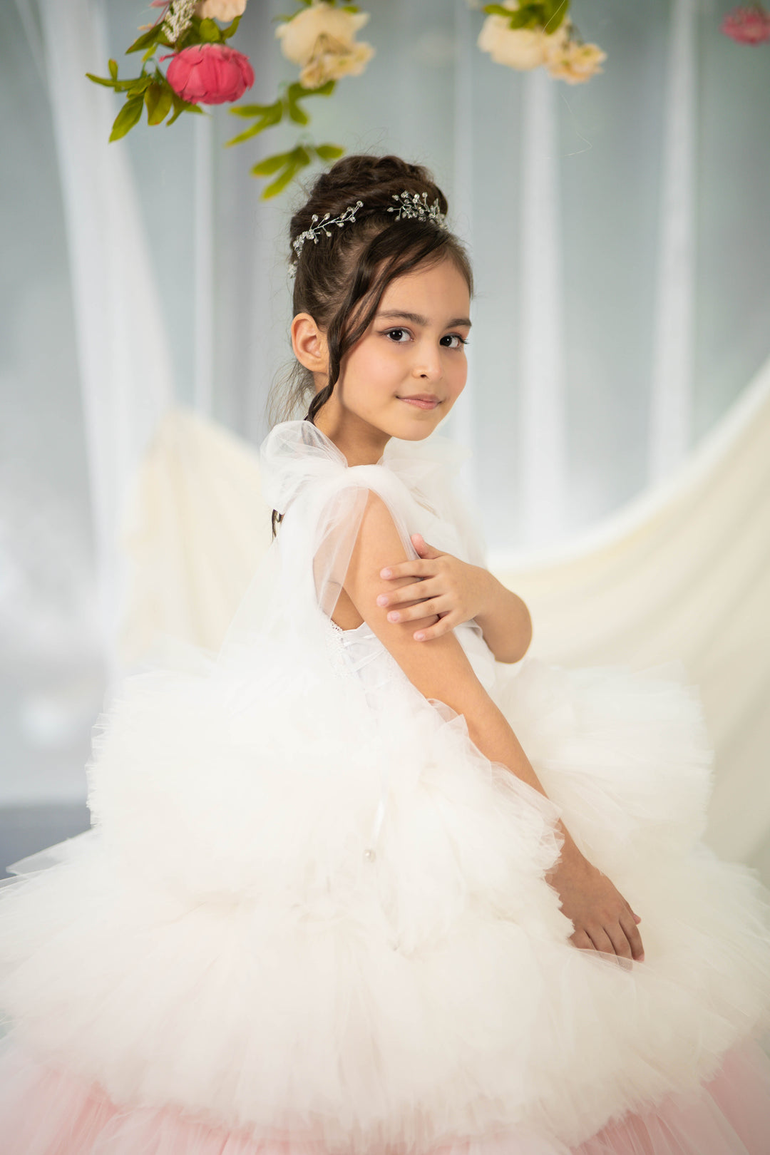 Christmas pageant gown, red couture dress, junior bridesmaid dress, maxi prom dress with train, baby princess dress, tulle pageant dress, special occasion dress for girls, ivory flower girl dress, white toddler flower girl dress, tutu dress, princess dress, tulle flower girl dress, pageant photoshoot dress, little girl party dress, toddler ball gown, elegant kids dress, girls&
