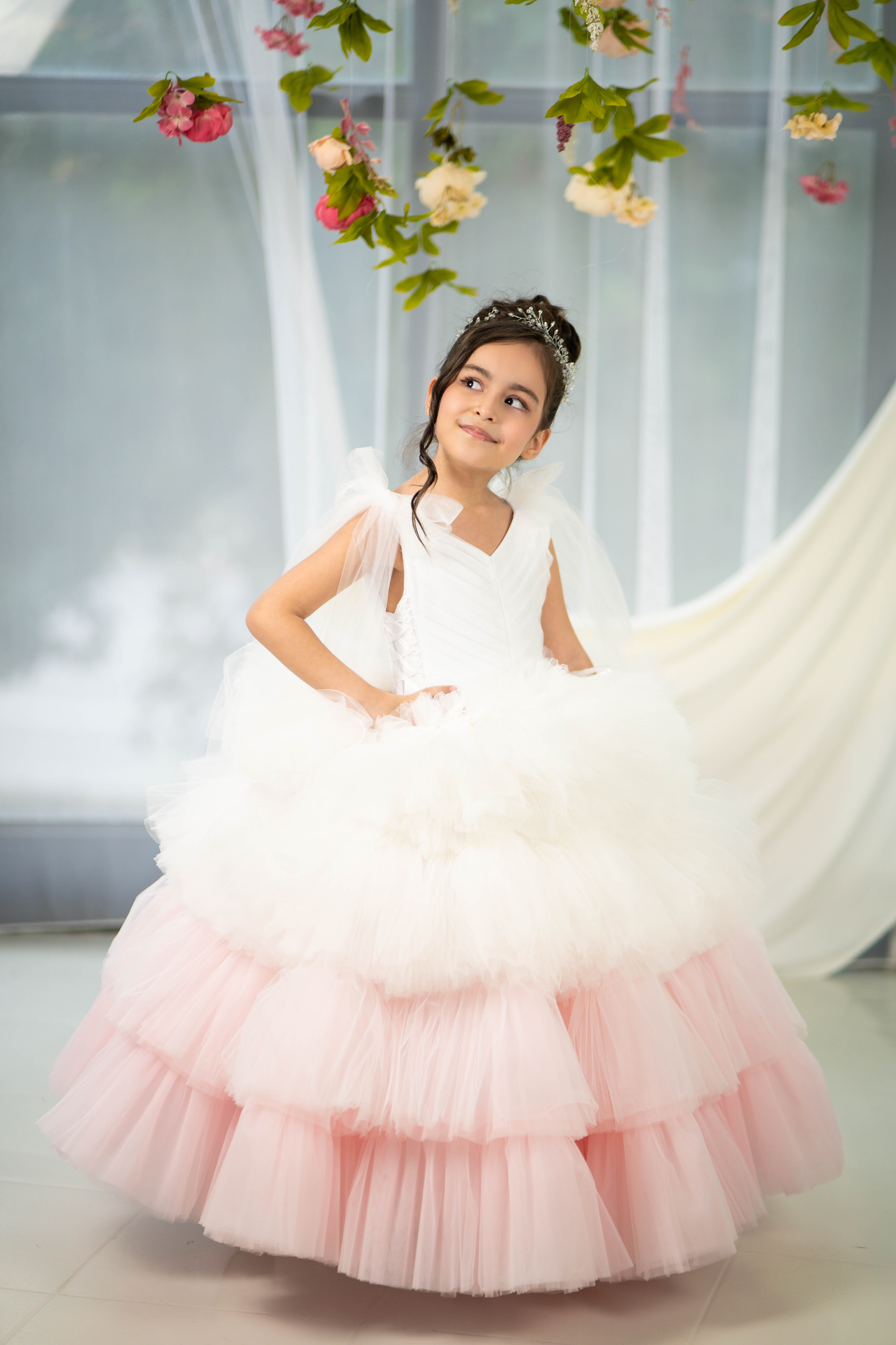 Christmas pageant gown, red couture dress, junior bridesmaid dress, maxi prom dress with train, baby princess dress, tulle pageant dress, special occasion dress for girls, ivory flower girl dress, white toddler flower girl dress, tutu dress, princess dress, tulle flower girl dress, pageant photoshoot dress, little girl party dress, toddler ball gown, elegant kids dress, girls' formal wear, girls' special event outfit, children's formal attire, kids' fancy dress, toddler party gown, adorable girls' clothing,