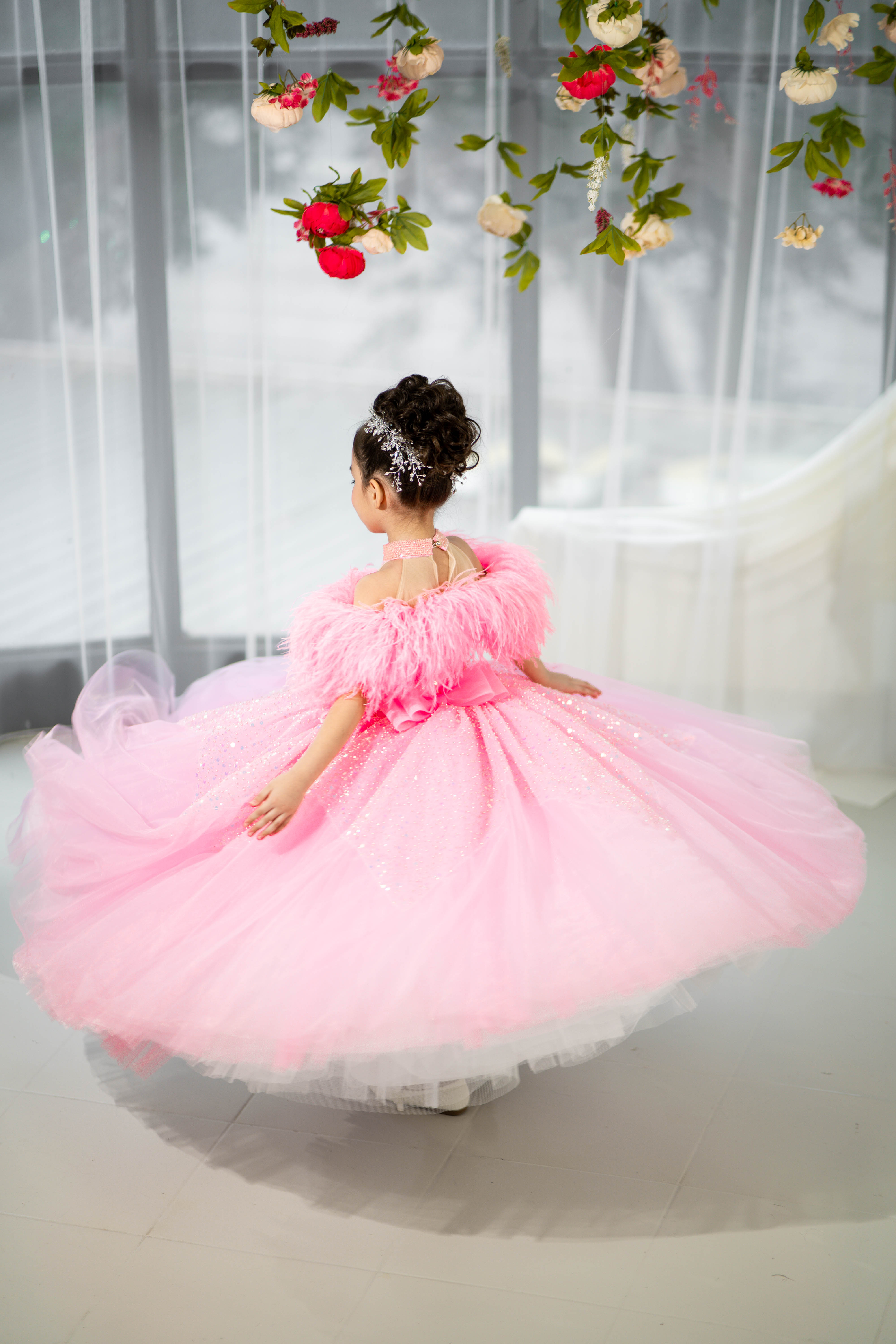 Blush pink birthday baby girl gown, first year birthday party dress, gown with train for baby, gorgeous fluffy dress for kids, tulle dress, Girls formal dress long, Ball dress for girls, Luxury dress for kids, Prom dress for kids, Blush dress, Toddler wedding dress, Tulle gown girls, Blush Flower Girl Dress, Lace flower girl dress, Girls ball gown, adorable girls' clothing, cute dress for girls, first birthday baby dress