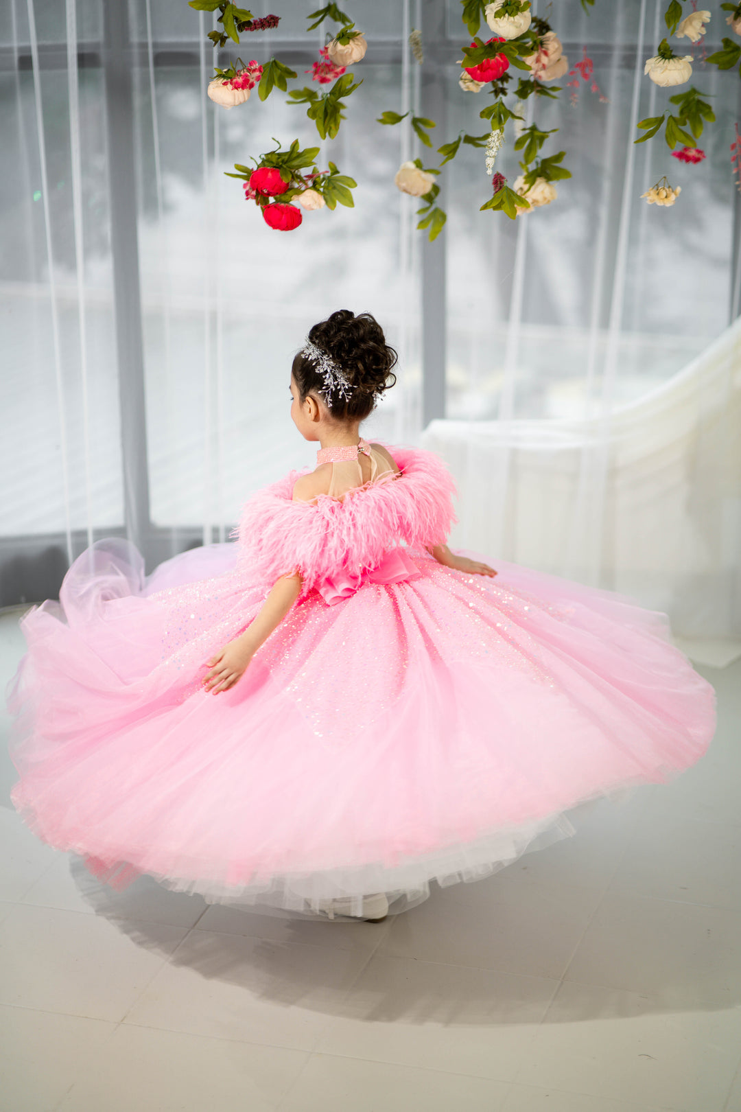Blush pink birthday baby girl gown, first year birthday party dress, gown with train for baby, gorgeous fluffy dress for kids, tulle dress, Girls formal dress long, Ball dress for girls, Luxury dress for kids, Prom dress for kids, Blush dress, Toddler wedding dress, Tulle gown girls, Blush Flower Girl Dress, Lace flower girl dress, Girls ball gown, adorable girls&