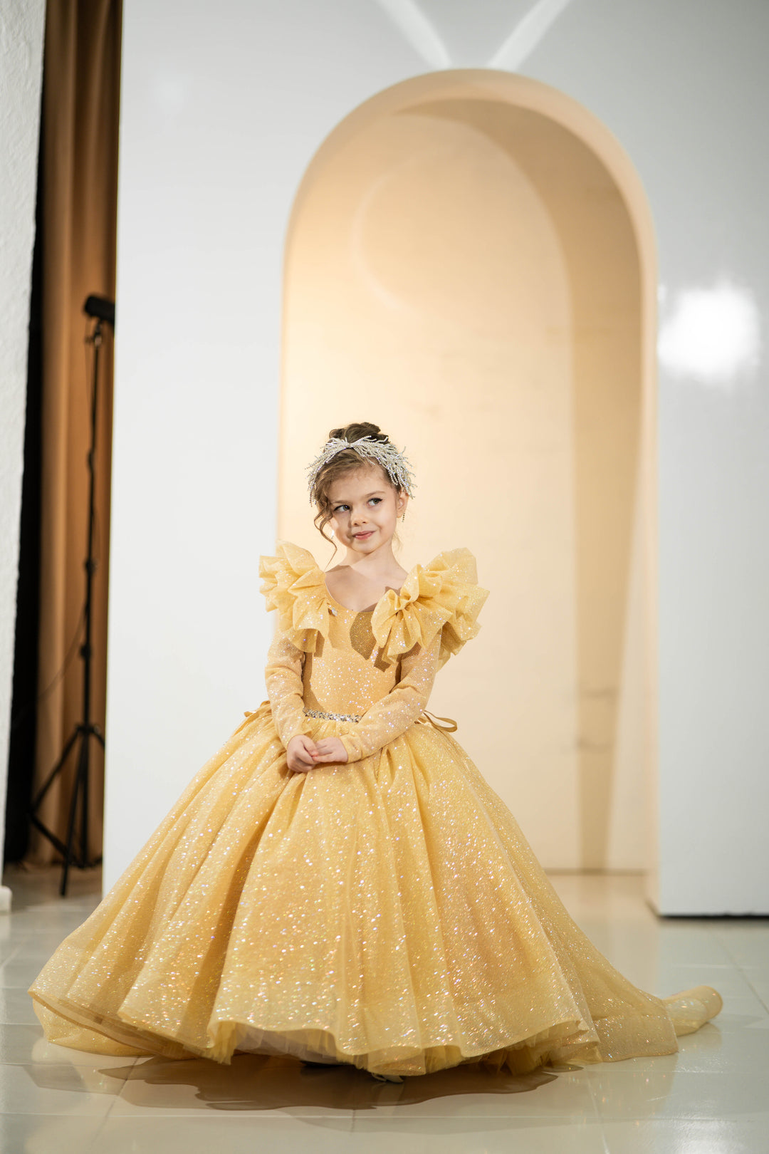 Children Pageant Gown (Size 5-6 - Gold - In Stock)