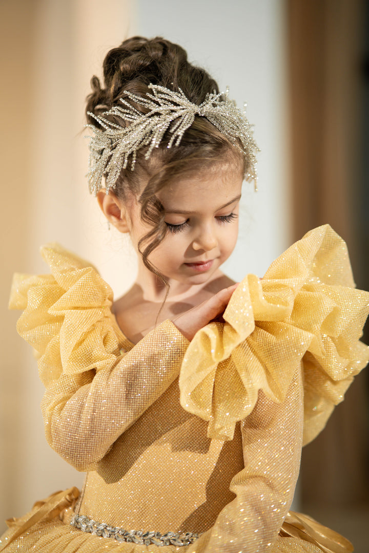 Children Pageant Gown (Size 5-6 - Gold - In Stock)