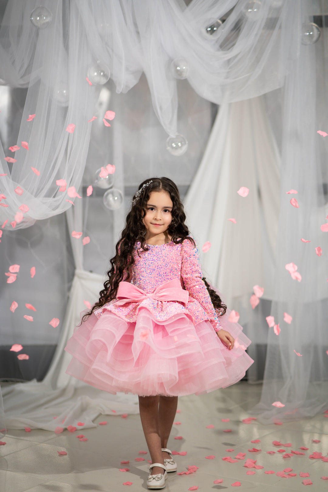 Christmas pageant gown, princess dress, junior bridesmaid dress, maxi prom dress with train, baby princess dress, tulle pageant dress, special occasion dress for girls, ivory flower girl dress, white toddler flower girl dress, tutu dress, princess dress, tulle flower girl dress, pageant photoshoot dress, little girl party dress, toddler ball gown, elegant kids dress, girls&