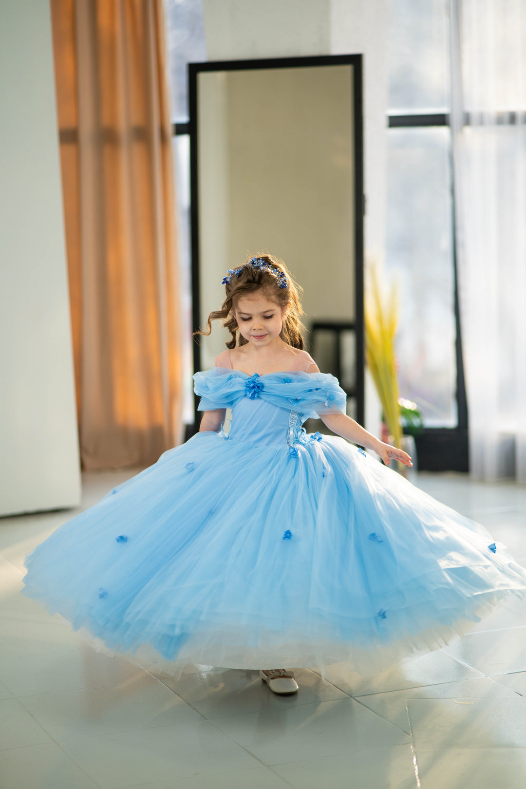 Cindirella Inspired Children Dress, Size 4-5