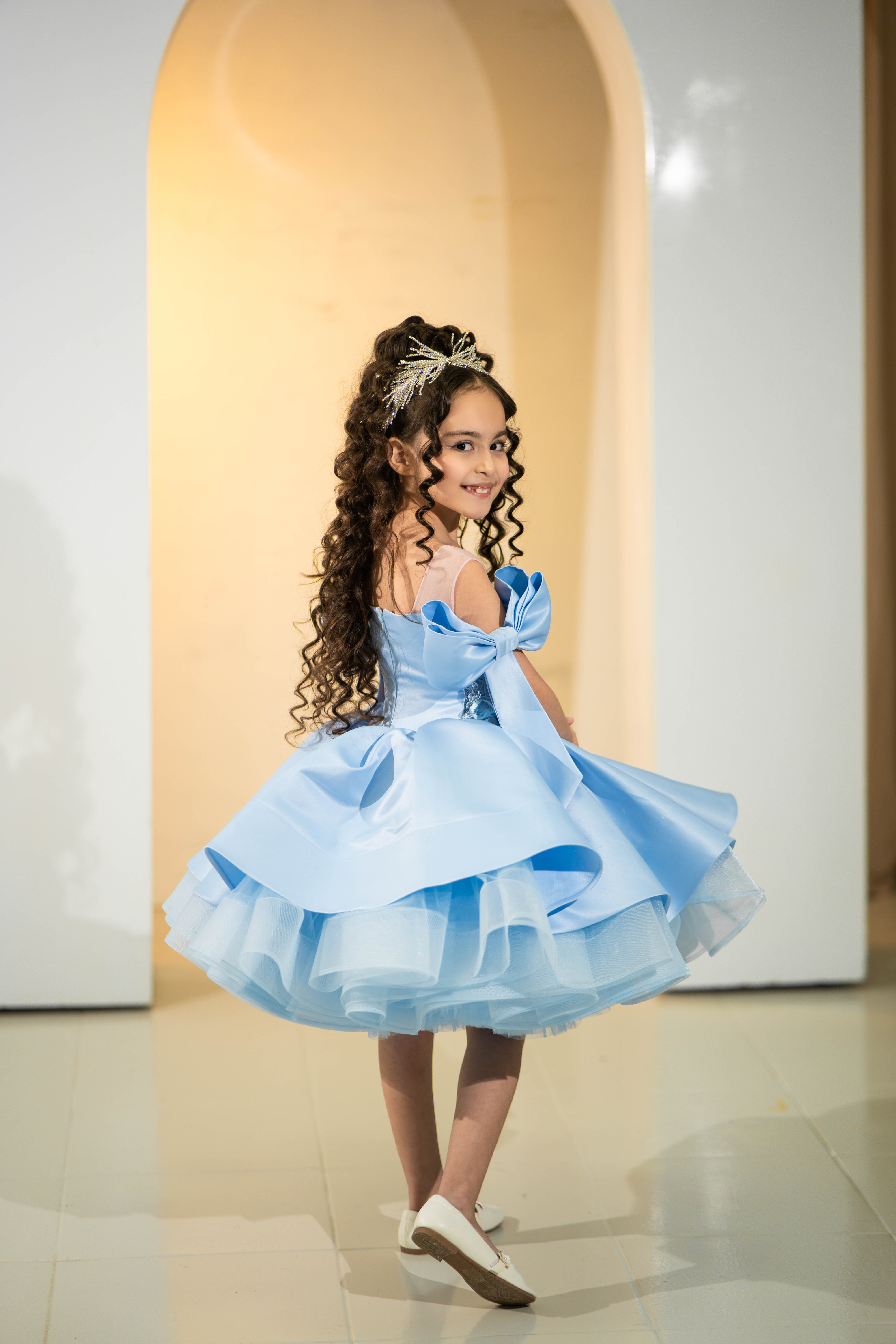 Pageant Dress for Little Girl (Size 7-8 - Blue - In Stock)