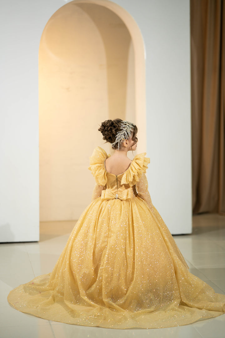 Children Pageant Gown (Size 5-6 - Gold - In Stock)