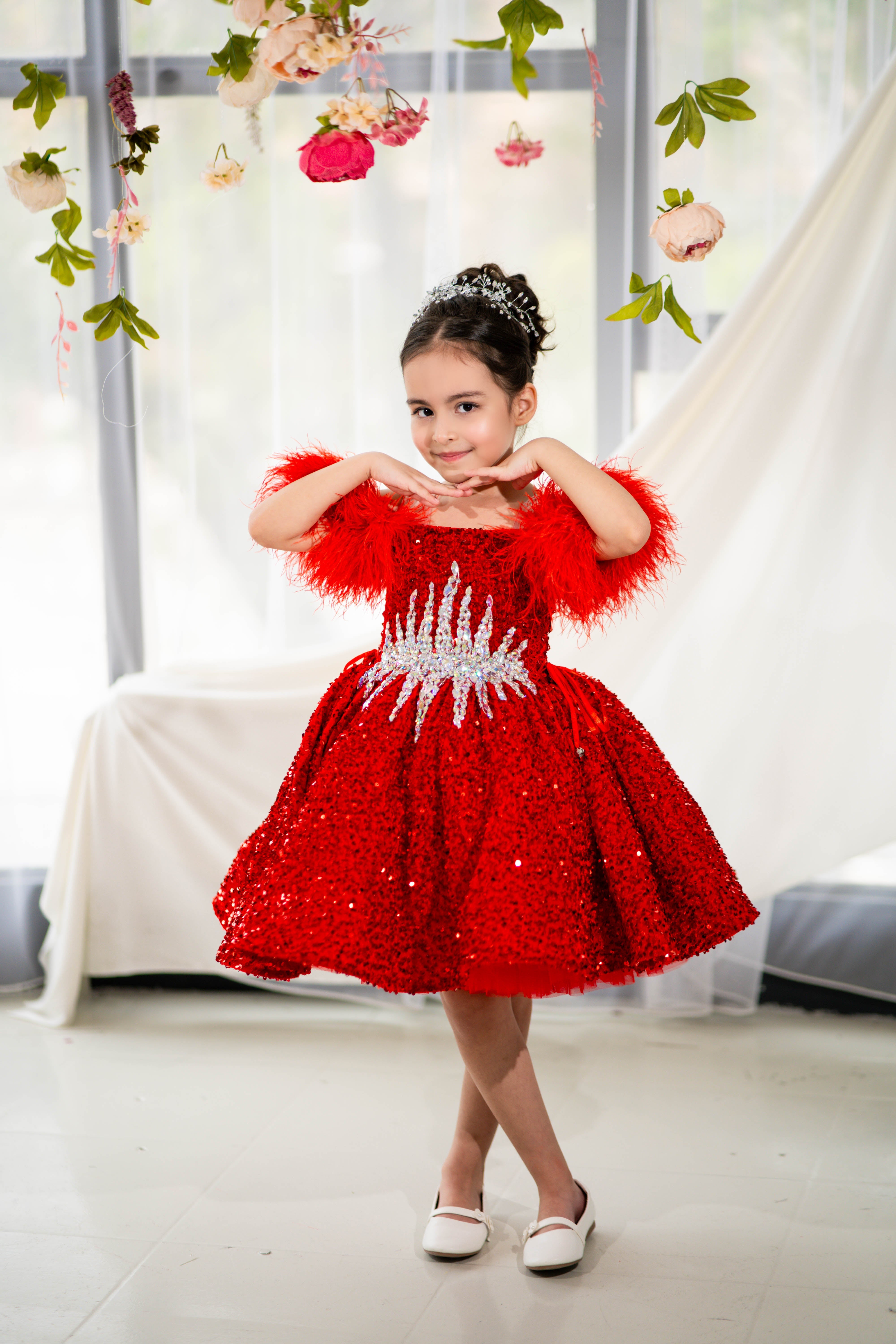 Special Occasion Princess Dress (Size 5/6 1 In Stock, Red)