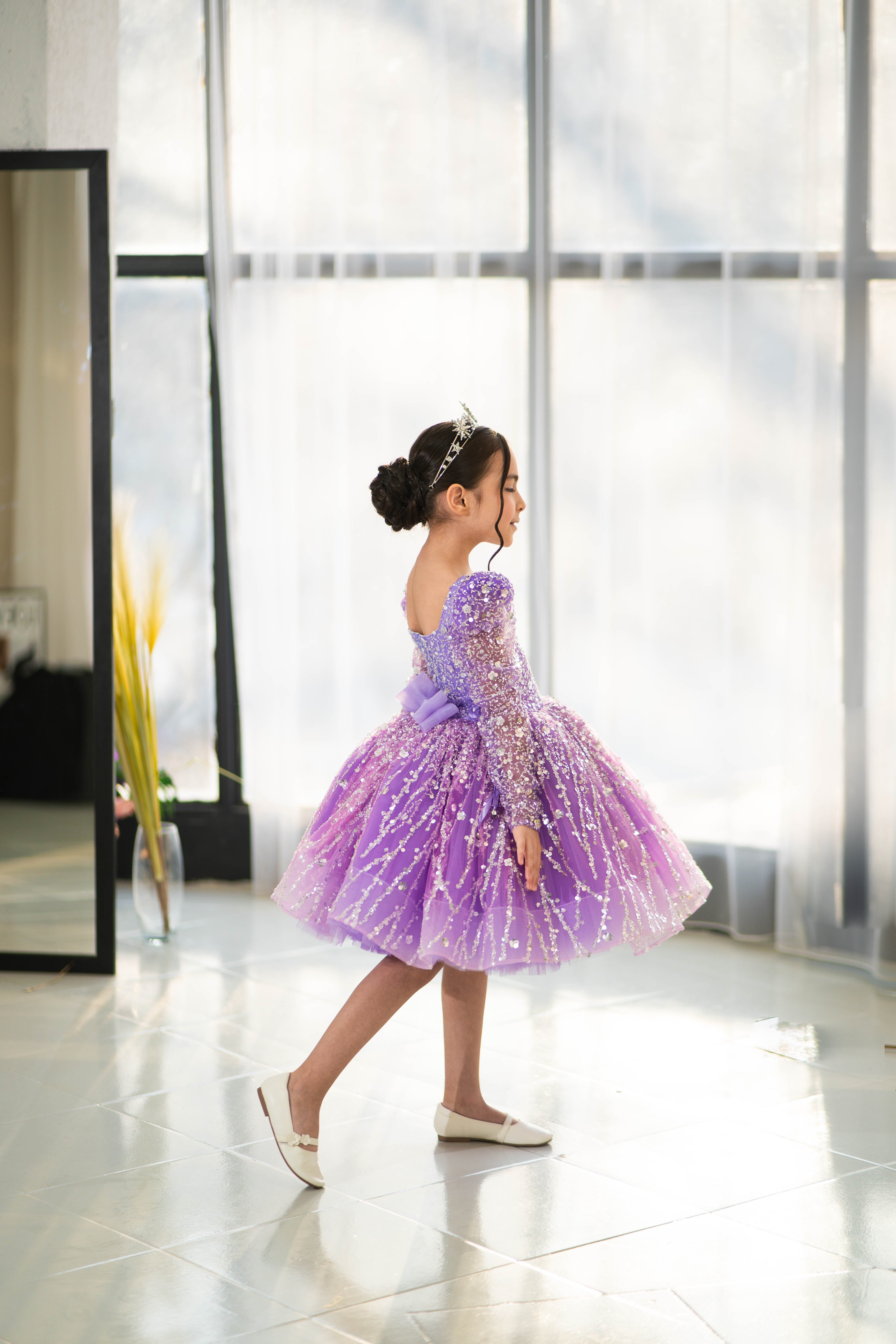 Princess Dress For Girls (Size 5-6 - Lilac - In Stock)