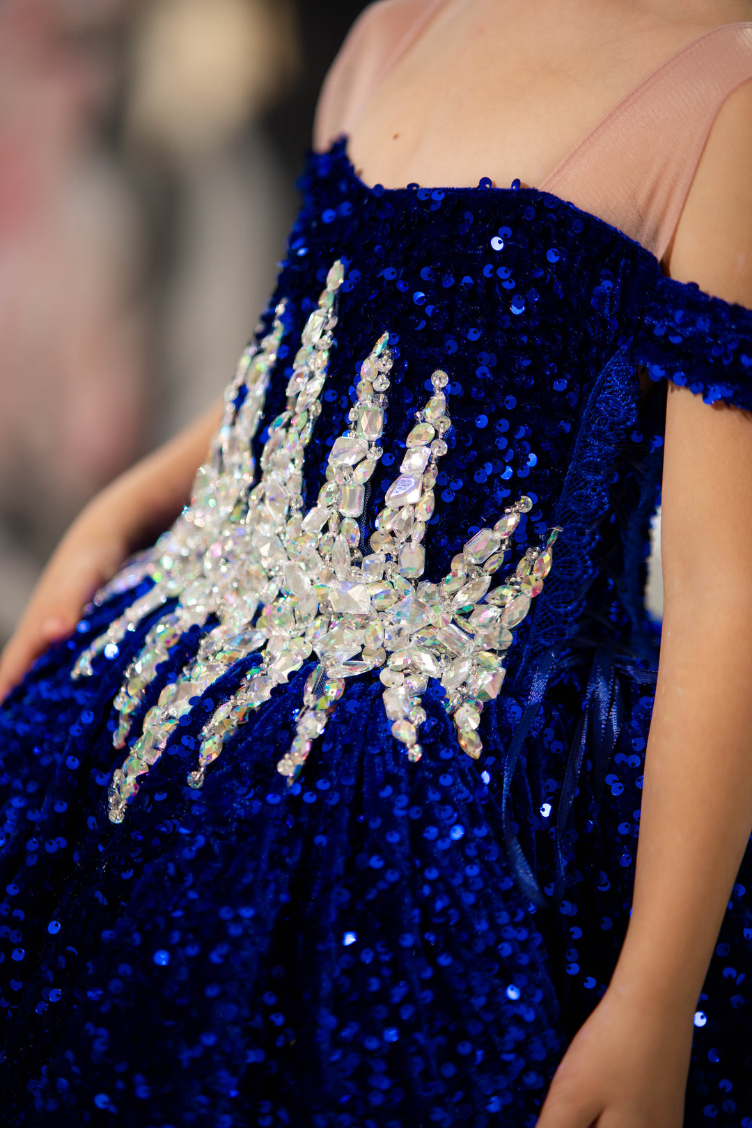 Glitz Pageant Dress For Girl (Size 5-6 - Royal Blue - In Stock)