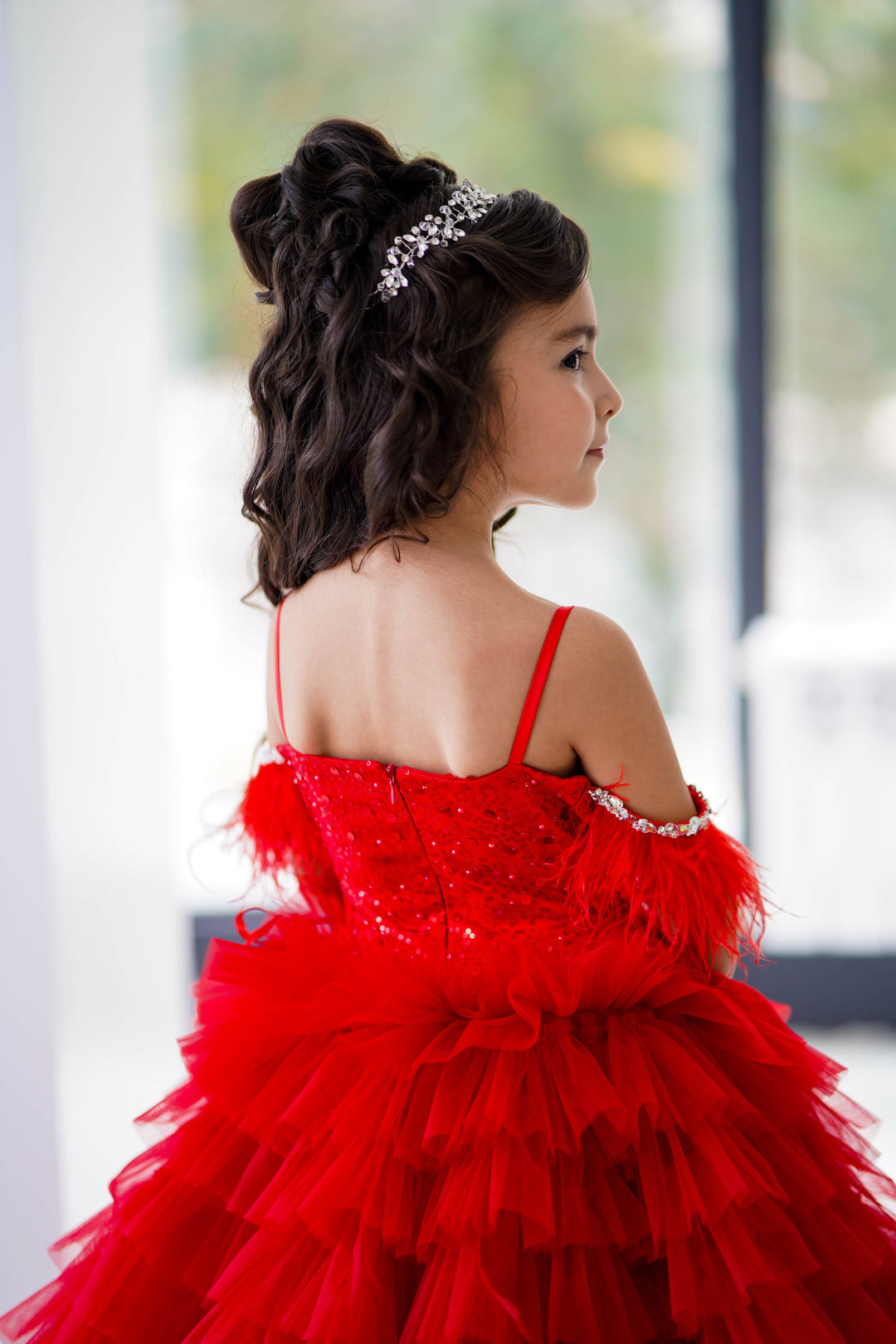 Special Occasion Gown For Girl (Size 6-7 - Red - In Stock)