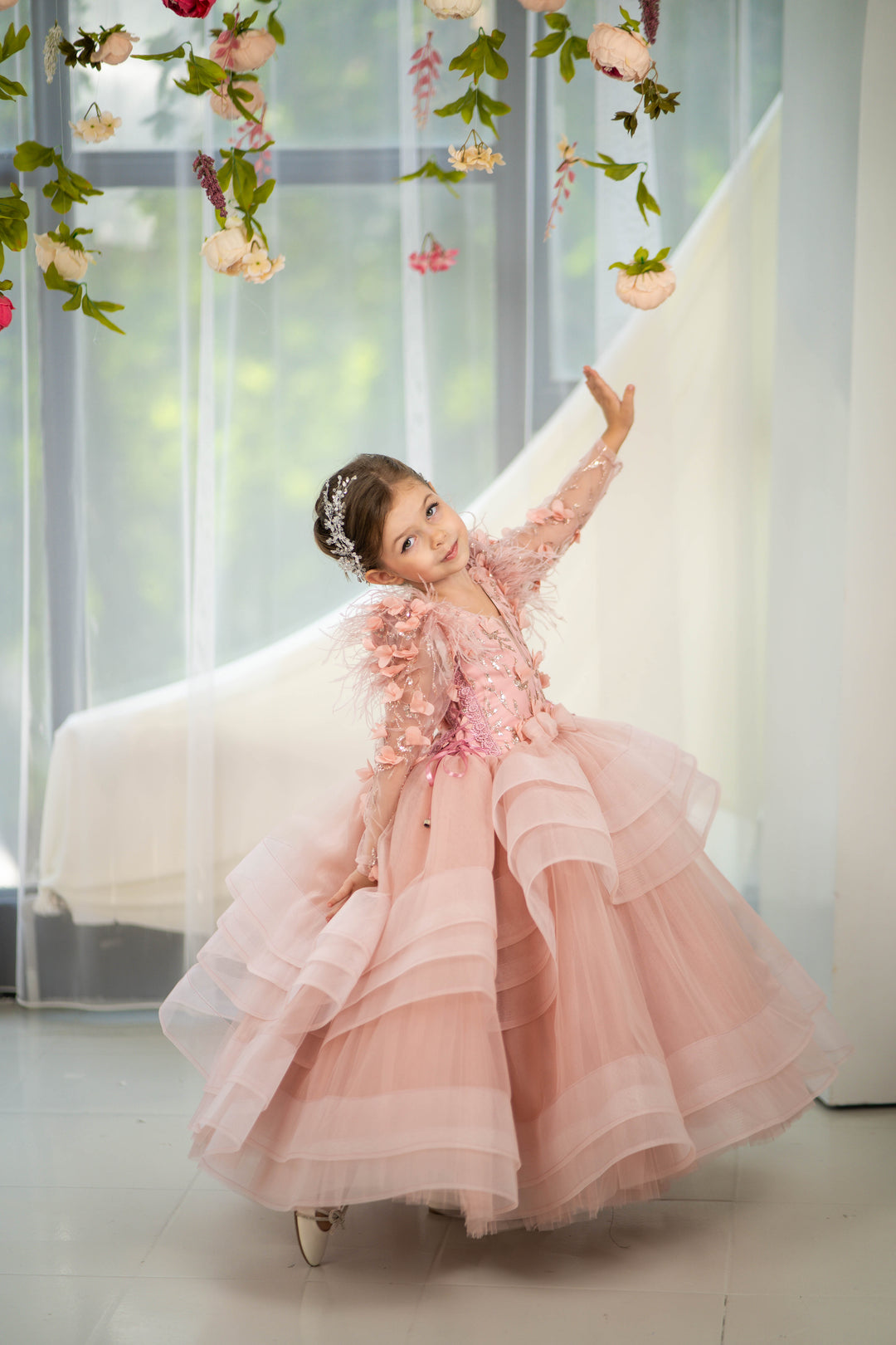 Christmas pageant gown, red couture dress, junior bridesmaid dress, maxi prom dress with train, baby princess dress, tulle pageant dress, special occasion dress for girls, ivory flower girl dress, white toddler flower girl dress, tutu dress, princess dress, tulle flower girl dress, pageant photoshoot dress, little girl party dress, toddler ball gown, elegant kids dress, girls&
