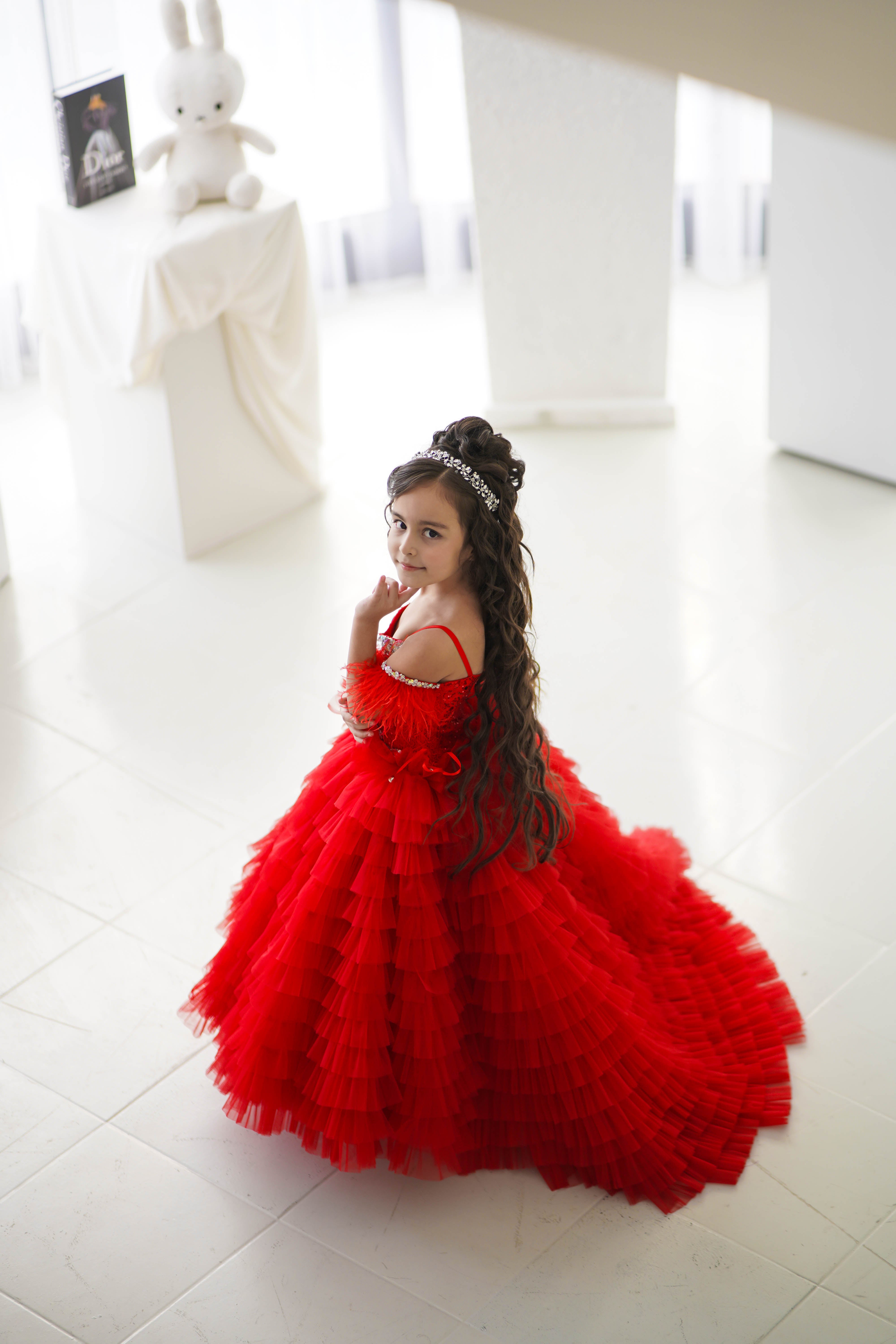 Special Occasion Gown For Girl (Size 6-7/Red/In Stock)