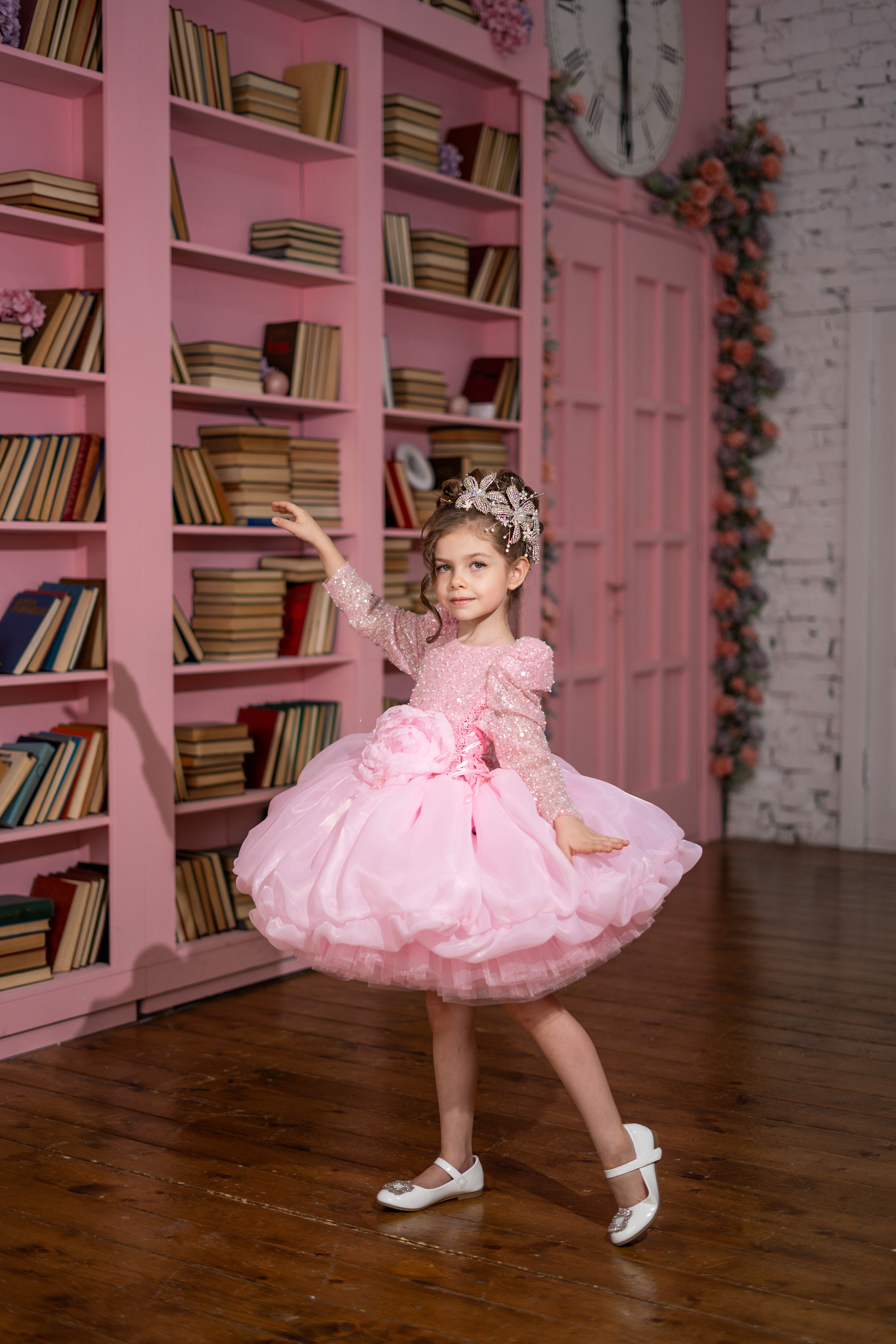 Children Princess Dress with Sleeves
