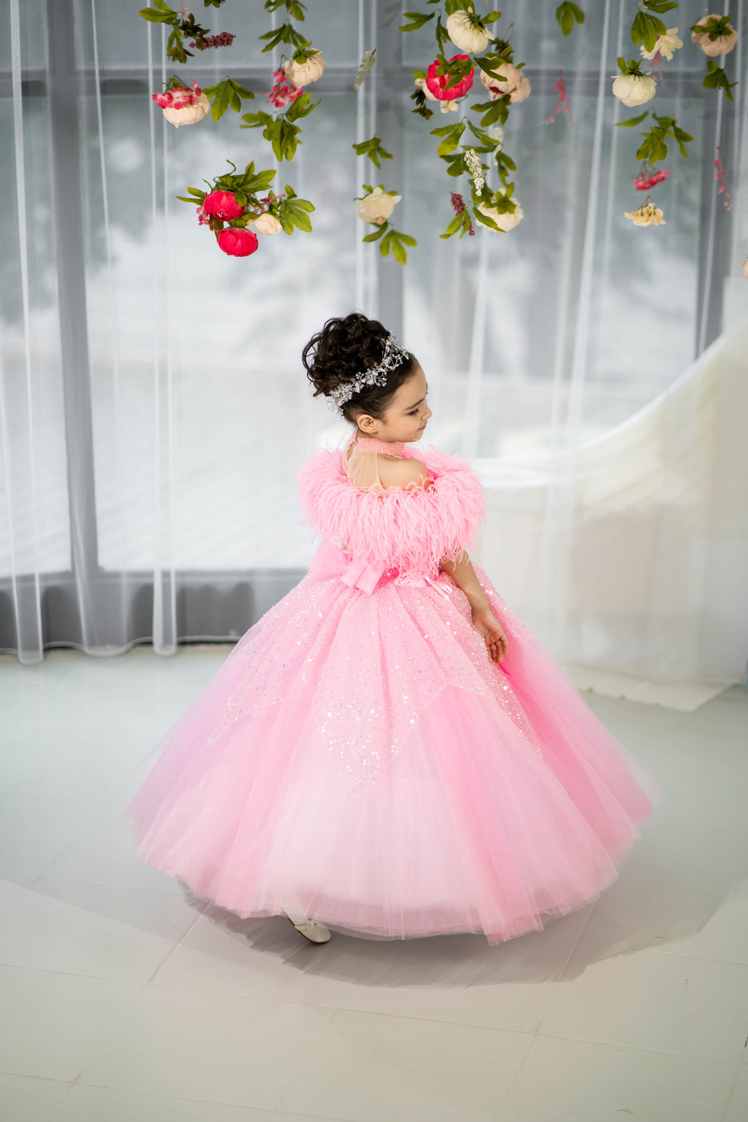Blush pink birthday baby girl gown, first year birthday party dress, gown with train for baby, gorgeous fluffy dress for kids, tulle dress, Girls formal dress long, Ball dress for girls, Luxury dress for kids, Prom dress for kids, Blush dress, Toddler wedding dress, Tulle gown girls, Blush Flower Girl Dress, Lace flower girl dress, Girls ball gown, adorable girls&