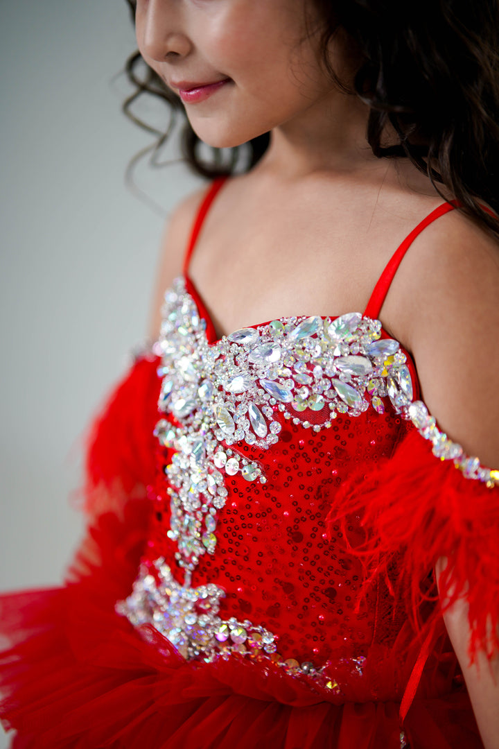 Special Occasion Gown For Girl (Size 6-7 - Red - In Stock)
