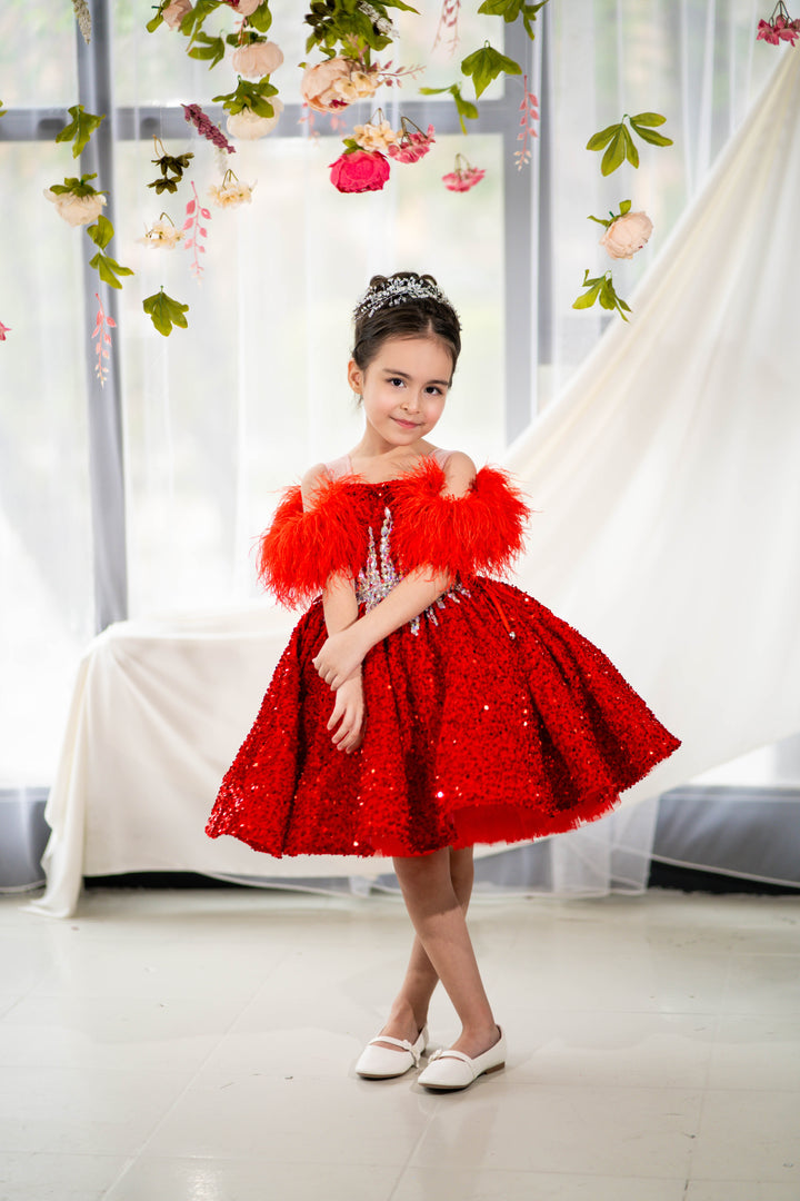 Special Occasion Princess Dress (Size 5-6 - In Stock - Red)