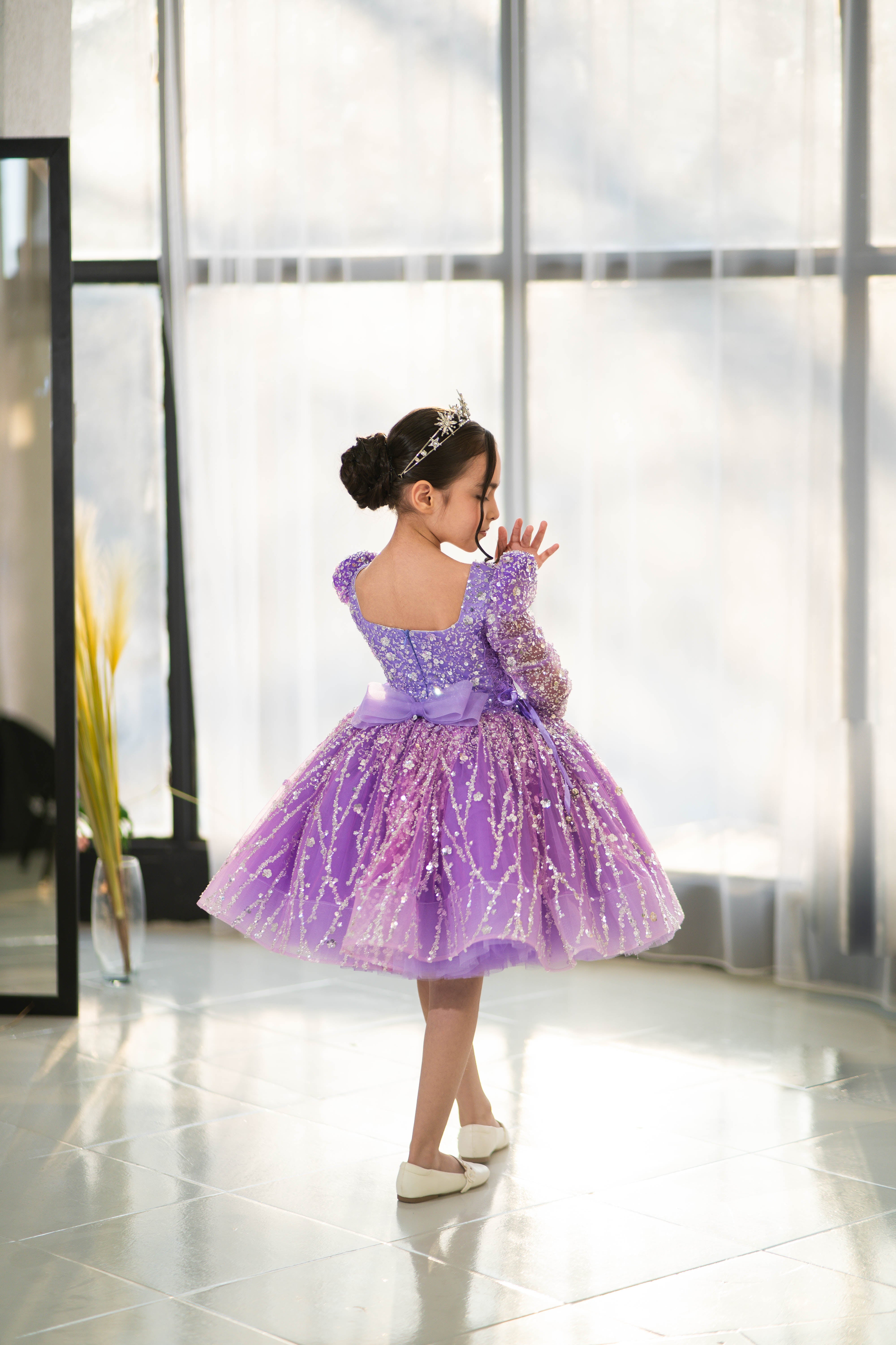 Princess Dress For Girls (Size 5-6 - Lilac - In Stock)