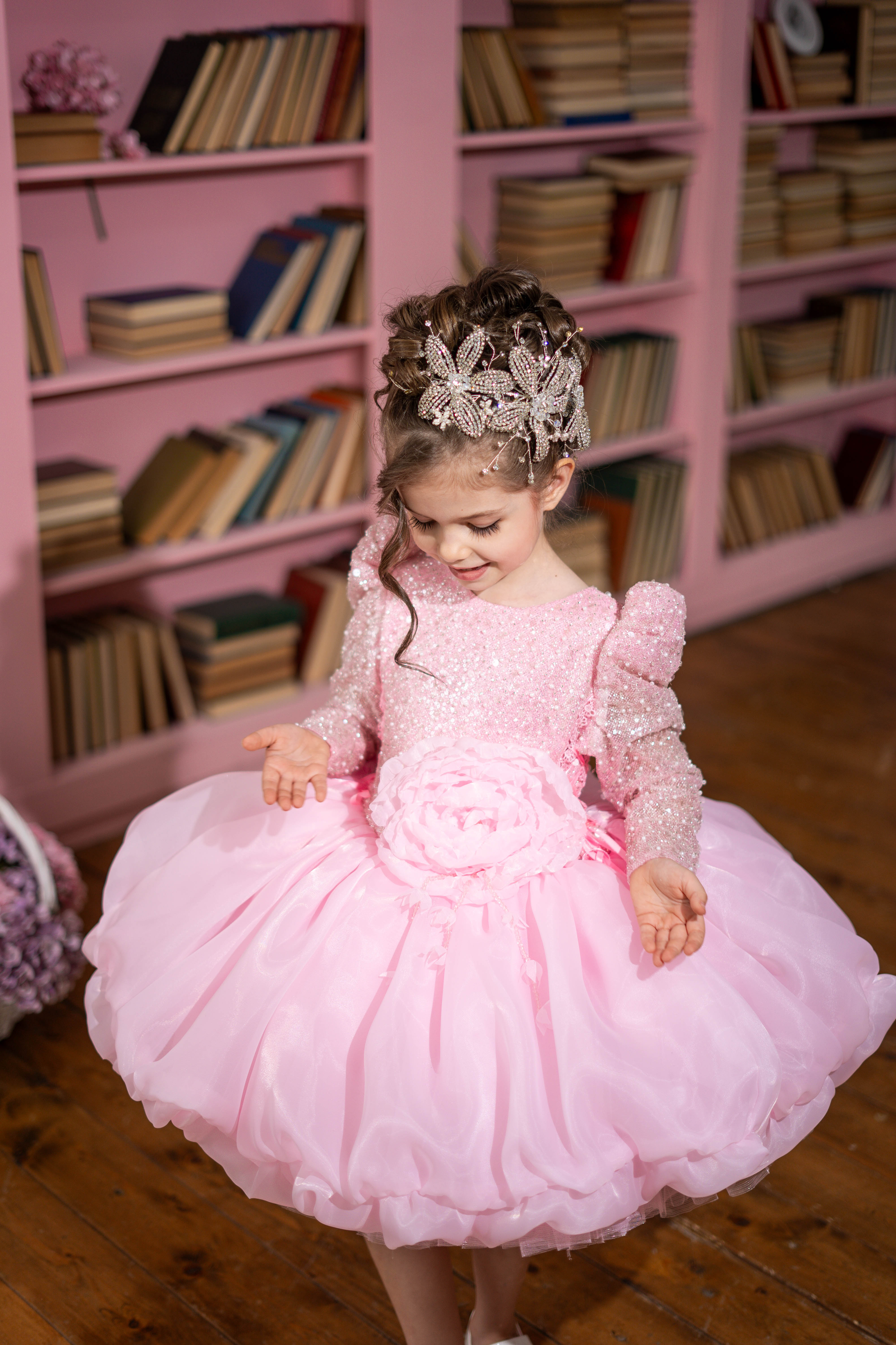 Children Princess Dress with Sleeves