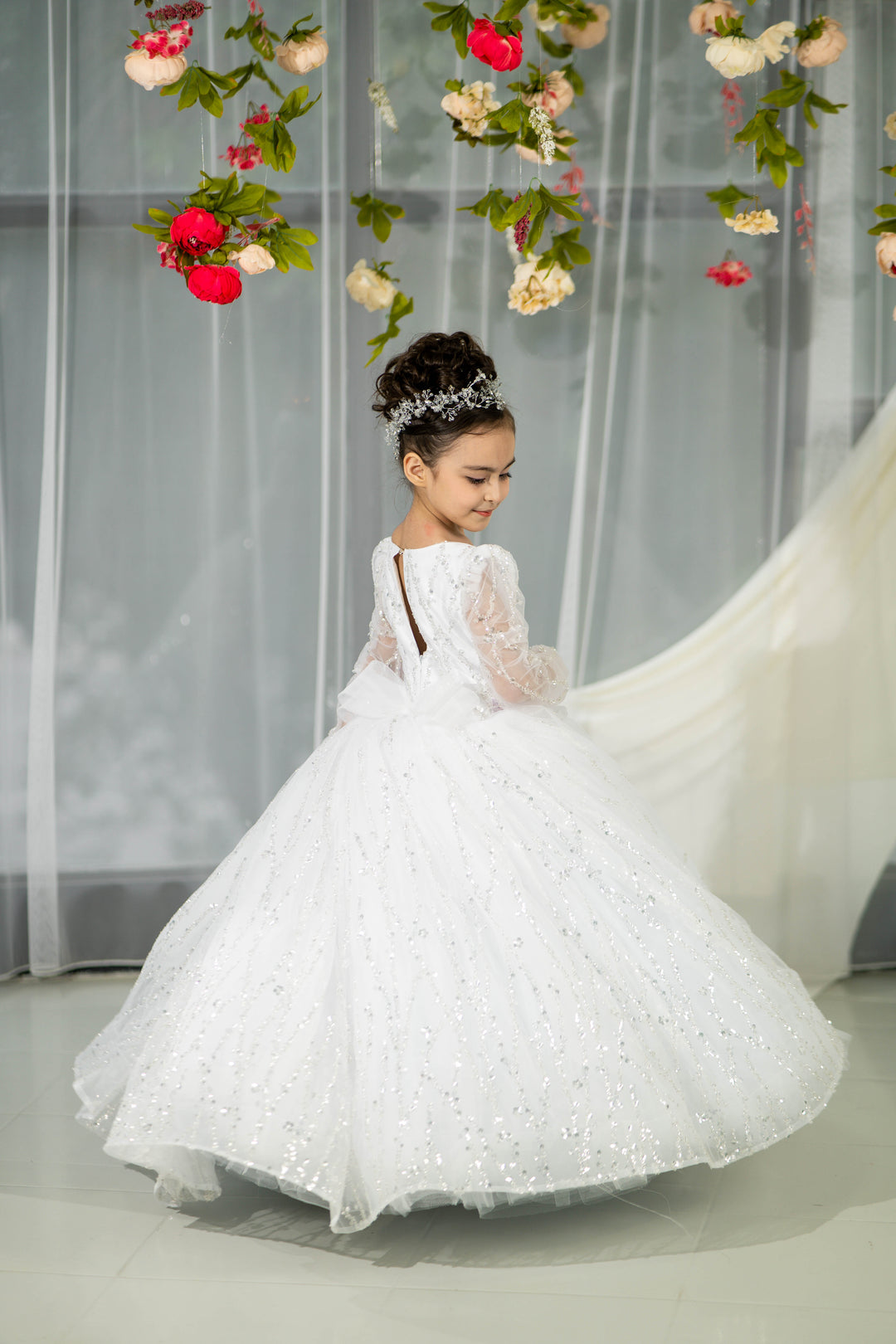 Christmas pageant gown, red couture dress, junior bridesmaid dress, maxi prom dress with train, baby princess dress, tulle pageant dress, special occasion dress for girls, ivory flower girl dress, white toddler flower girl dress, tutu dress, princess dress, tulle flower girl dress, pageant photoshoot dress, little girl party dress, toddler ball gown, elegant kids dress, girls&