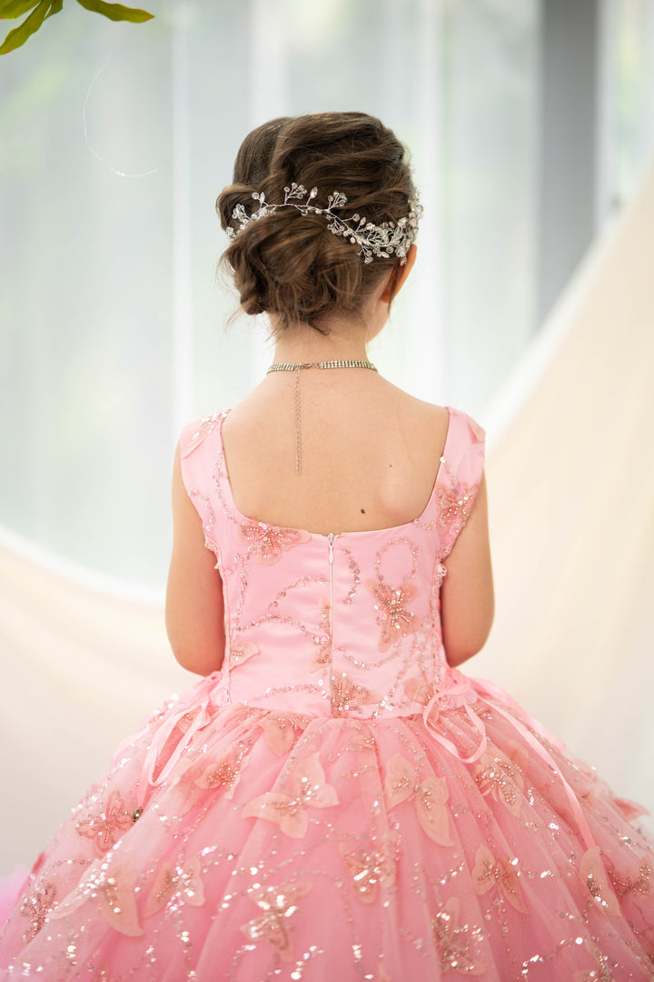 Blush pink birthday baby girl gown, first year birthday party dress, gown with train for baby, gorgeous fluffy dress for kids, tulle dress, Girls formal dress long, Ball dress for girls, Luxury dress for kids, Prom dress for kids, Blush dress, Toddler wedding dress, Tulle gown girls, Blush Flower Girl Dress, Lace flower girl dress, Girls ball gown, adorable girls&