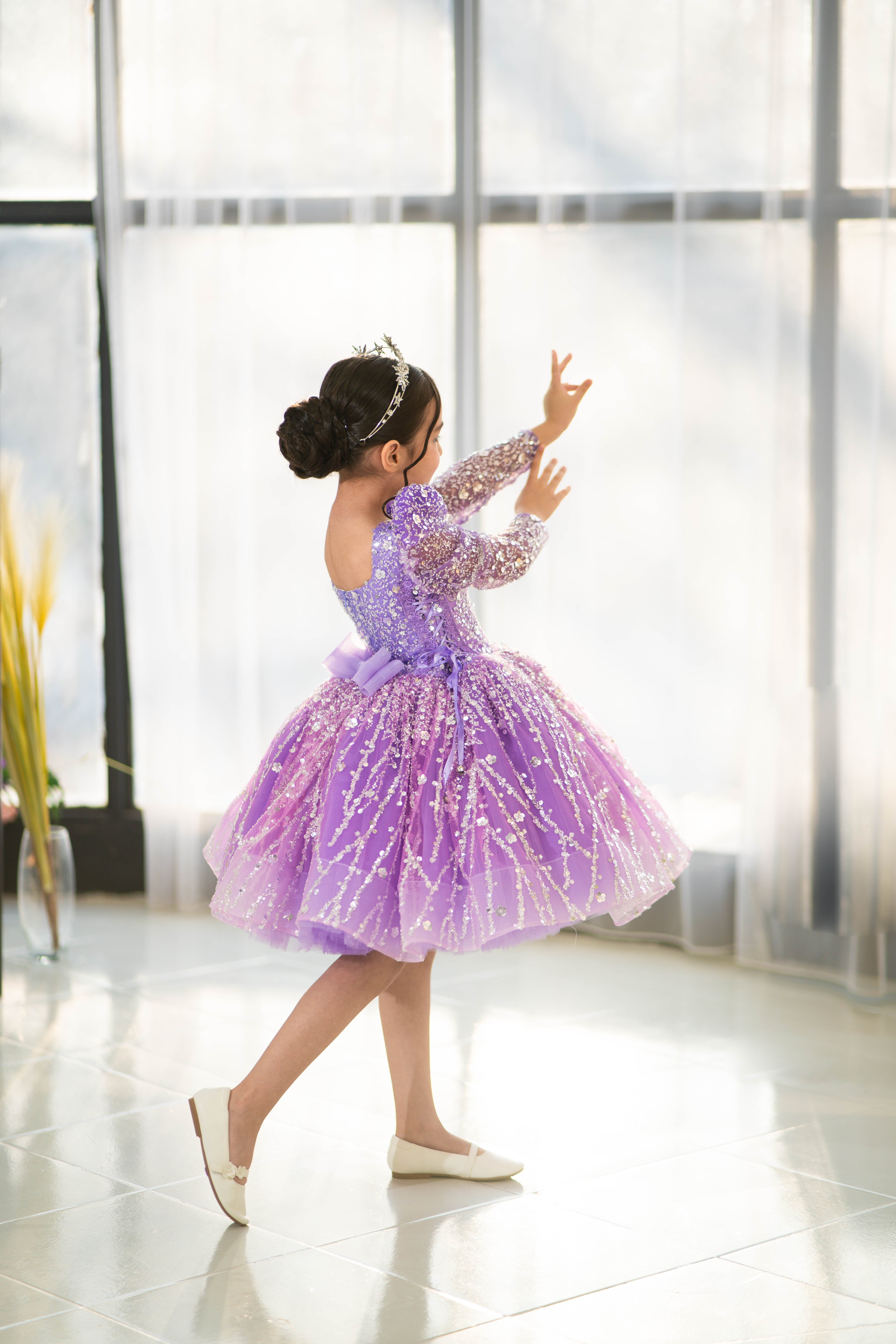 Princess Dress For Girls (Size 4-5 Lilac - In Stock)