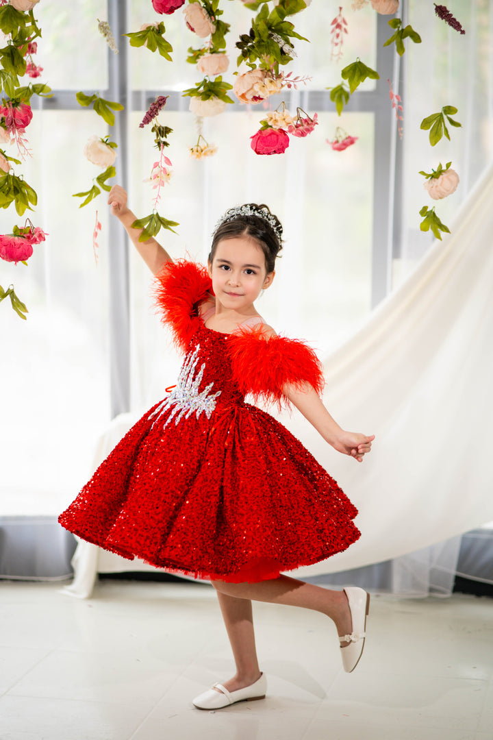 Special Occasion Princess Dress (Size 5-6 - In Stock - Red)