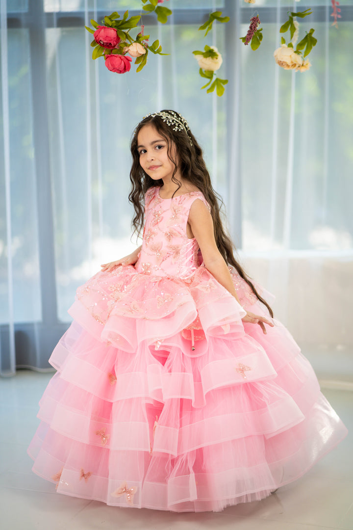 Blush pink birthday baby girl gown, first year birthday party dress, gown with train for baby, gorgeous fluffy dress for kids, tulle dress, Girls formal dress long, Ball dress for girls, Luxury dress for kids, Prom dress for kids, Blush dress, Toddler wedding dress, Tulle gown girls, Blush Flower Girl Dress, Lace flower girl dress, Girls ball gown, adorable girls&
