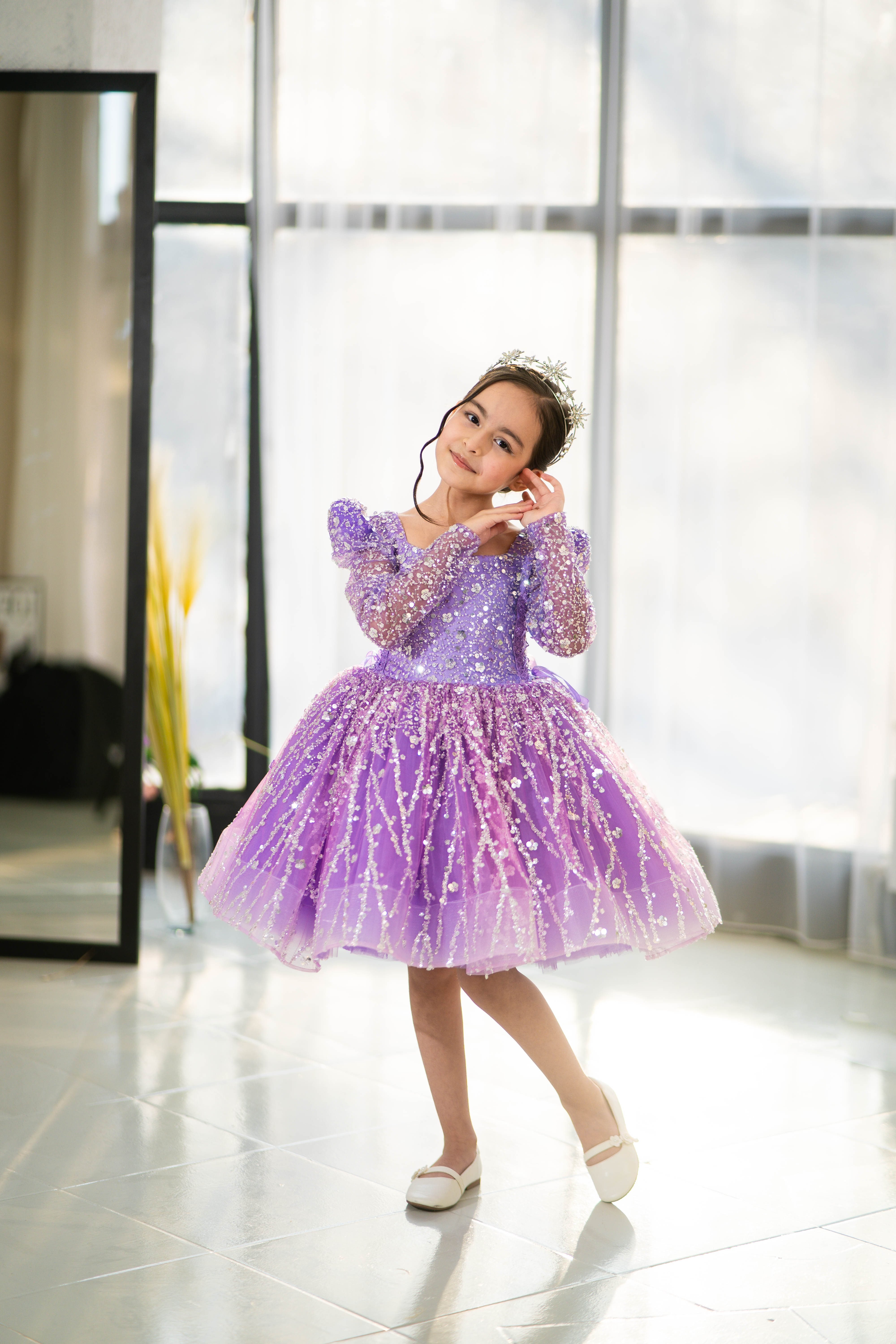 Princess Dress For Girls (Size 4-5 Lilac - In Stock)