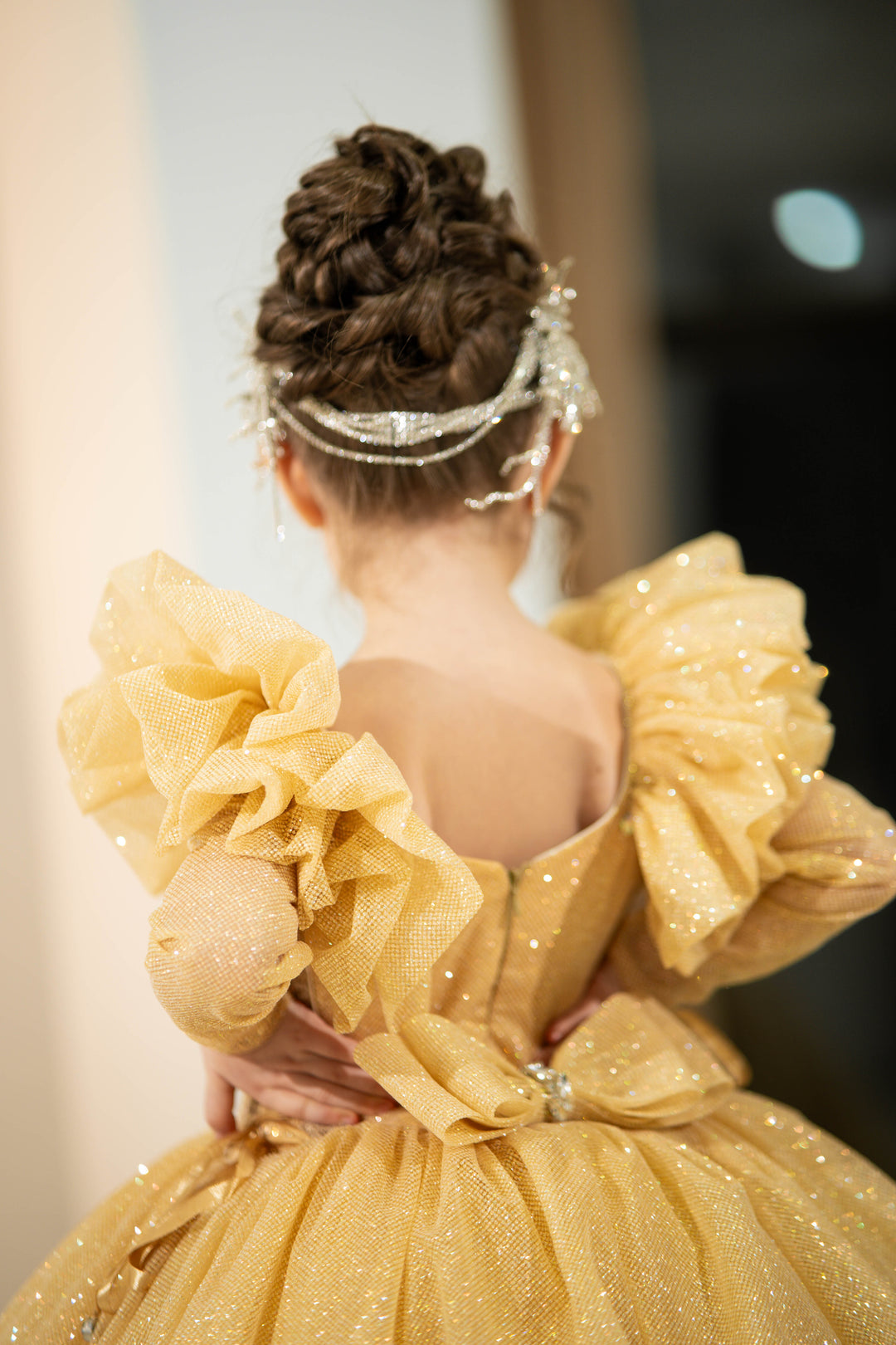 Children Pageant Gown (Size 5-6 - Gold - In Stock)