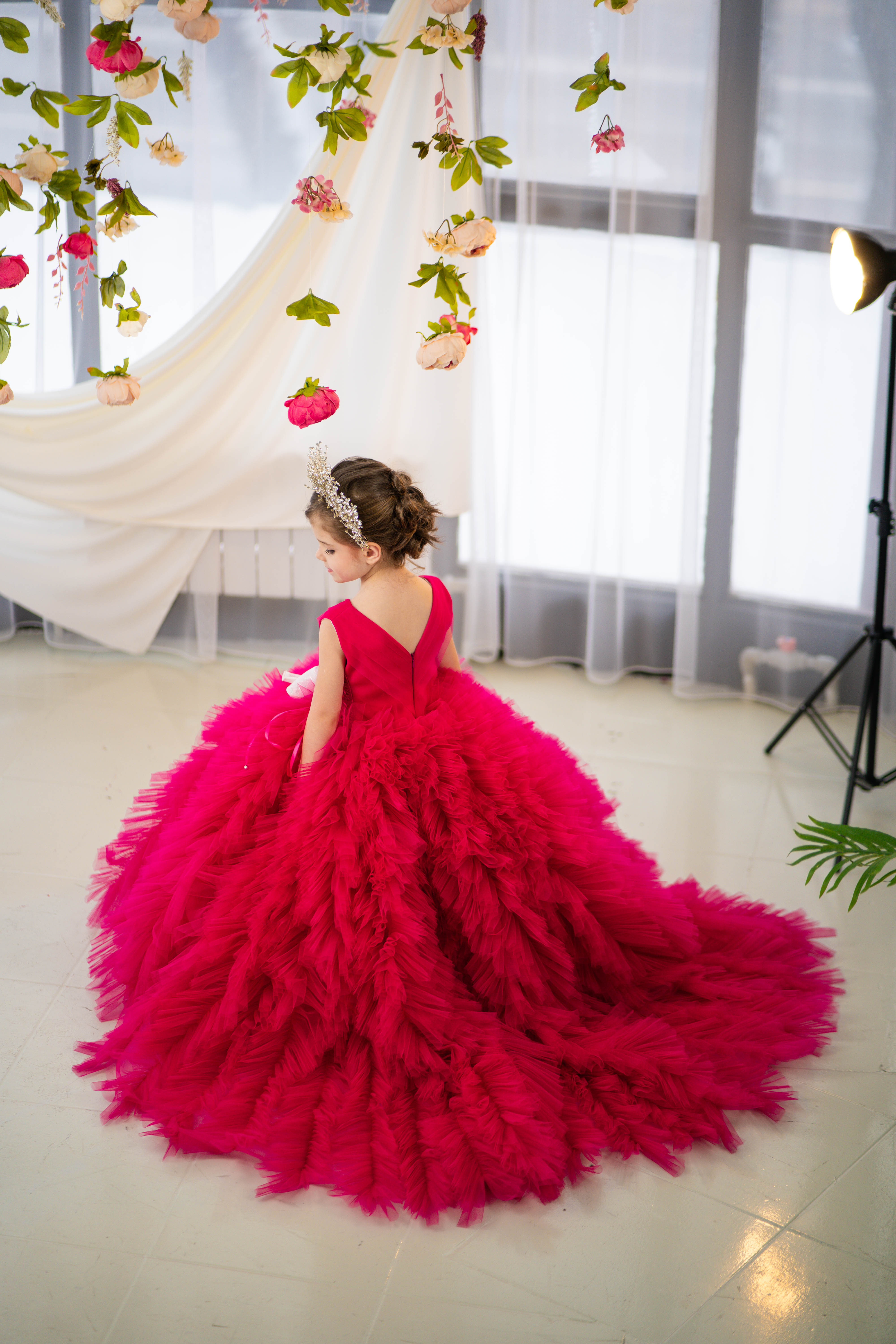 Christmas pageant gown, red couture dress, junior bridesmaid dress, maxi prom dress with train, baby princess dress, tulle pageant dress, special occasion dress for girls, ivory flower girl dress, white toddler flower girl dress, tutu dress, princess dress, tulle flower girl dress, pageant photoshoot dress, little girl party dress, toddler ball gown, elegant kids dress, girls' formal wear, girls' special event outfit, children's formal attire, kids' fancy dress, toddler party gown, adorable girls' clothing,