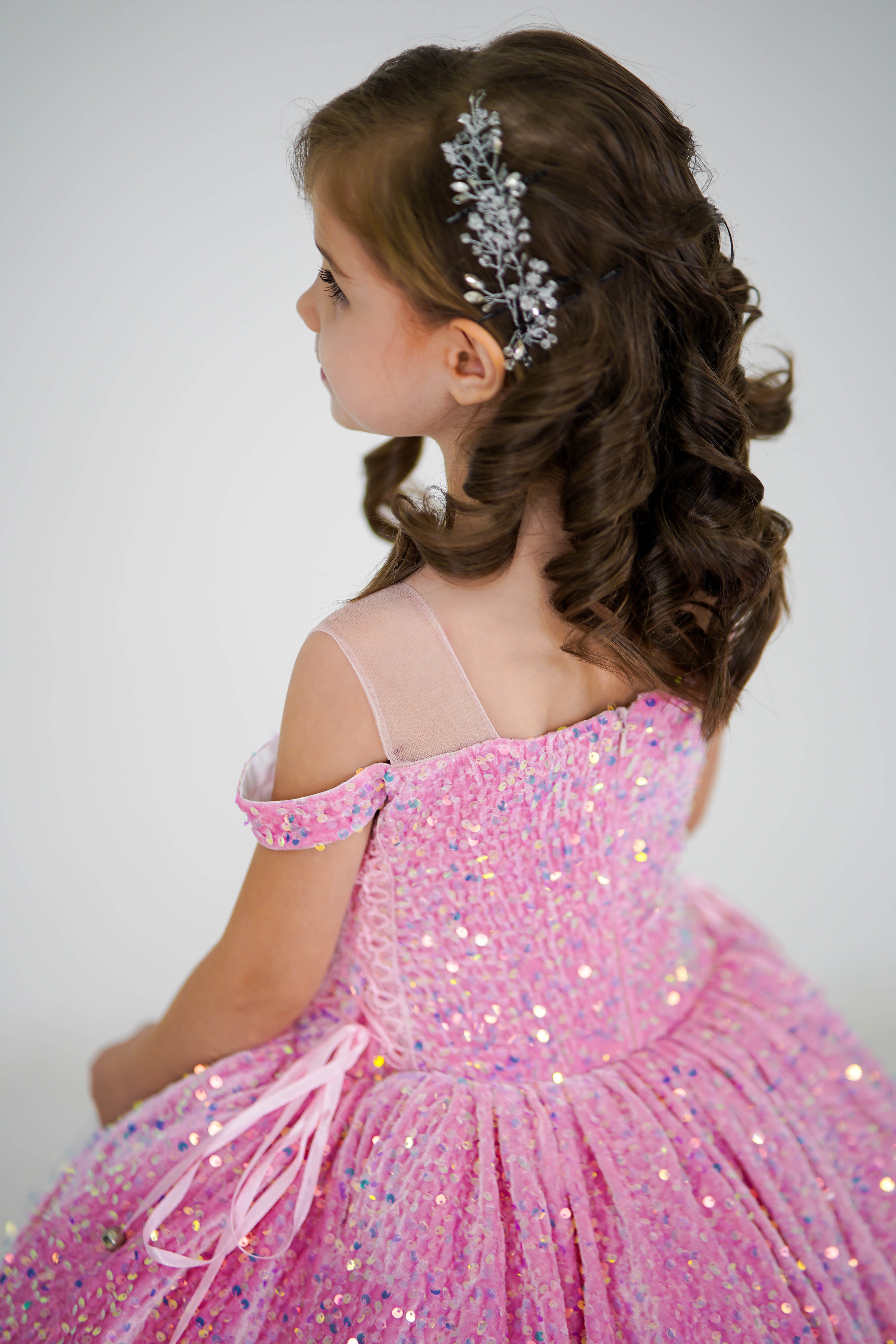 beauty pageant dresses for babies Flower Girl Ivory Lace Princess Flower Girl Dress Toddler Kids Pageant Suitable for baby birthday Pink Baby Glitz Pageant Dress