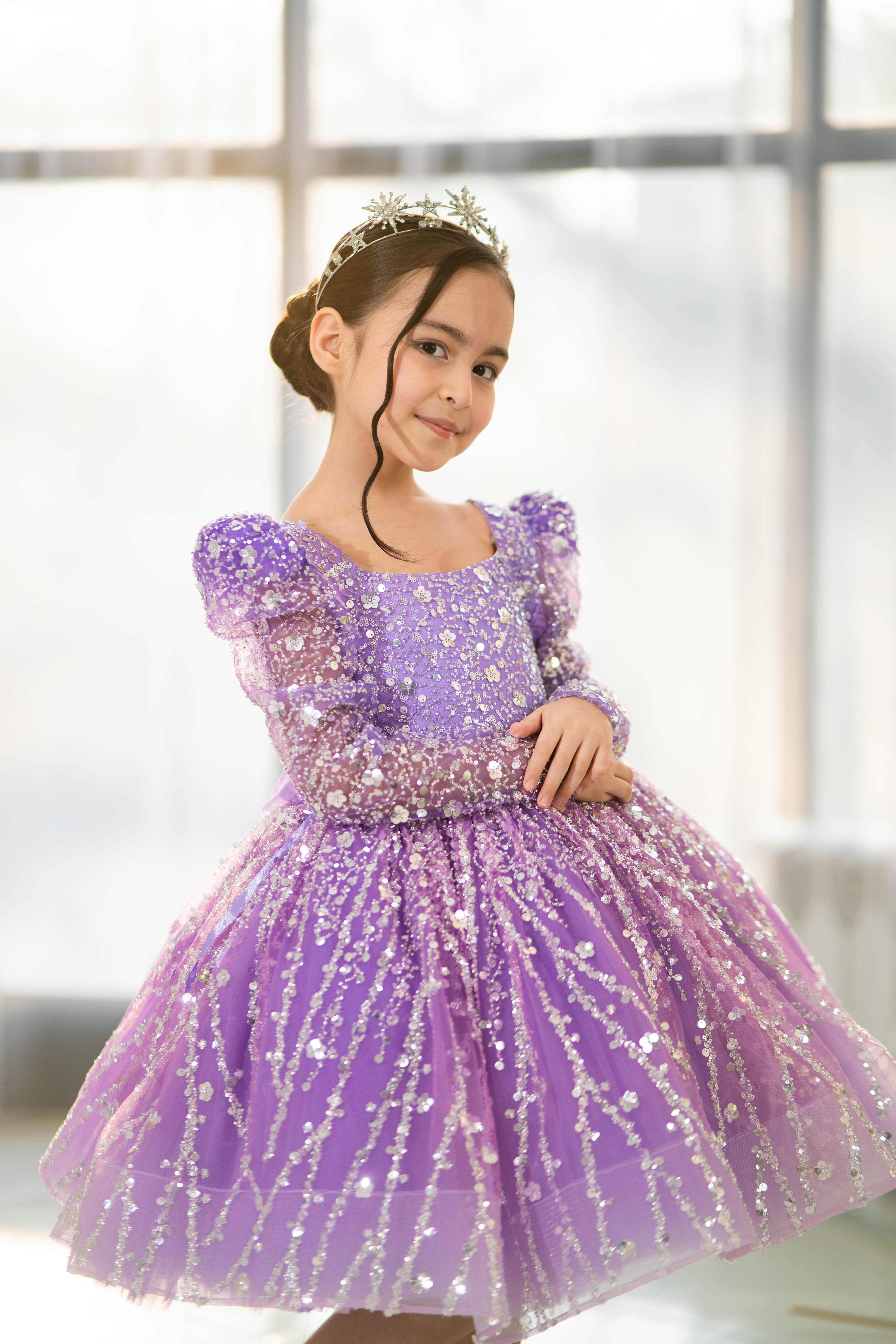 Princess Dress For Girls (Size 5-6 - Lilac - In Stock)