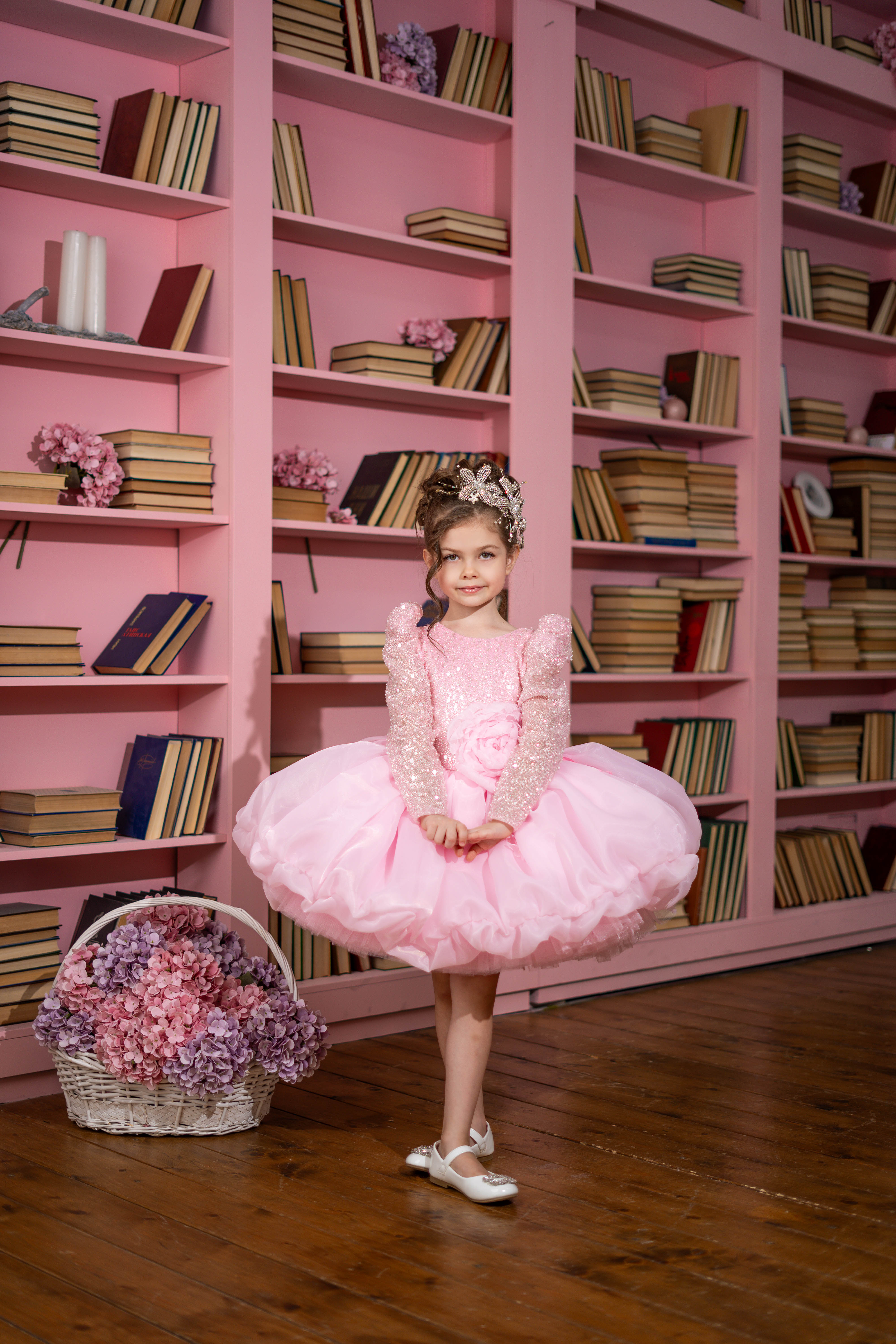 Children Princess Dress with Sleeves