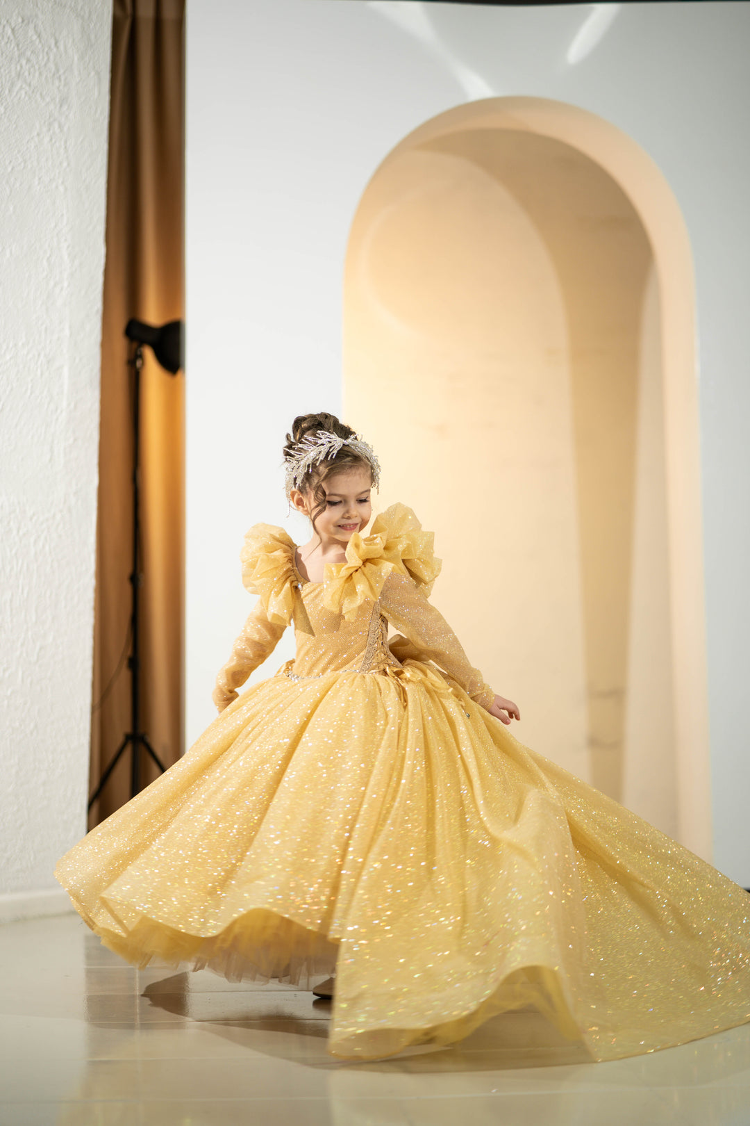 Children Pageant Gown (Size 5-6 - Gold - In Stock)