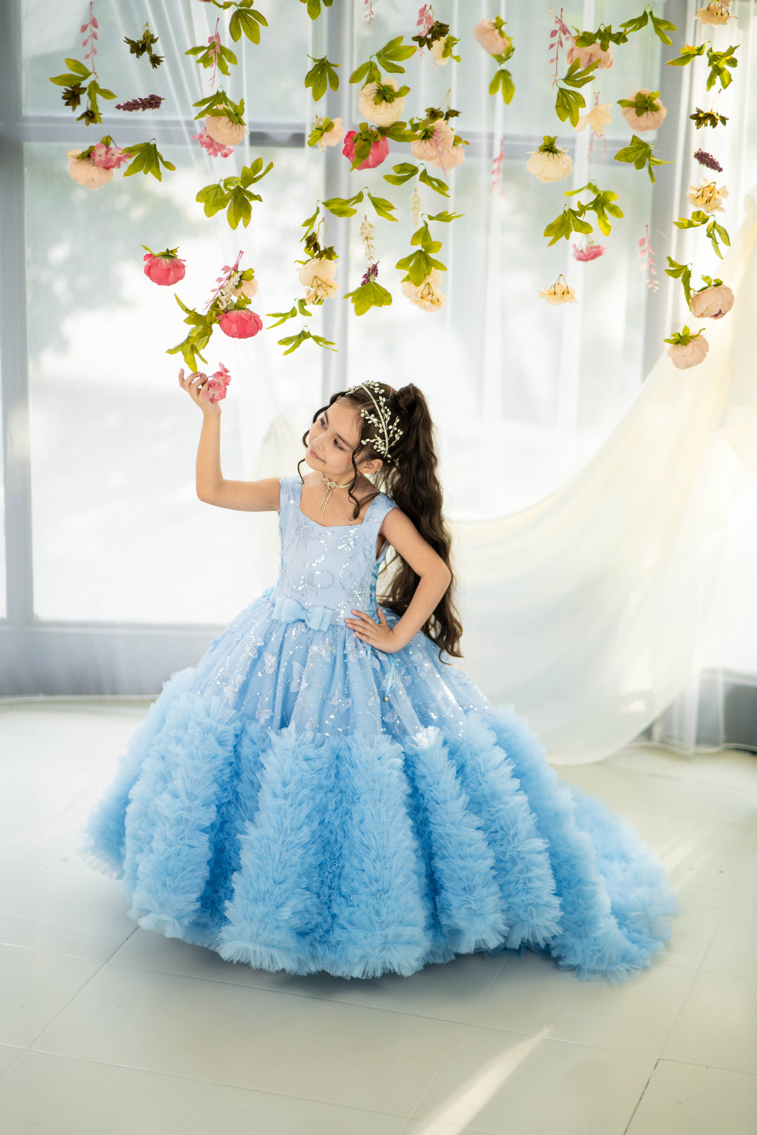 Blush pink birthday baby girl gown, first year birthday party dress, gown with train for baby, gorgeous fluffy dress for kids, tulle dress, Girls formal dress long, Ball dress for girls, Luxury dress for kids, Prom dress for kids, Blush dress, Toddler wedding dress, Tulle gown girls, Blush Flower Girl Dress, Lace flower girl dress, Girls ball gown, adorable girls&