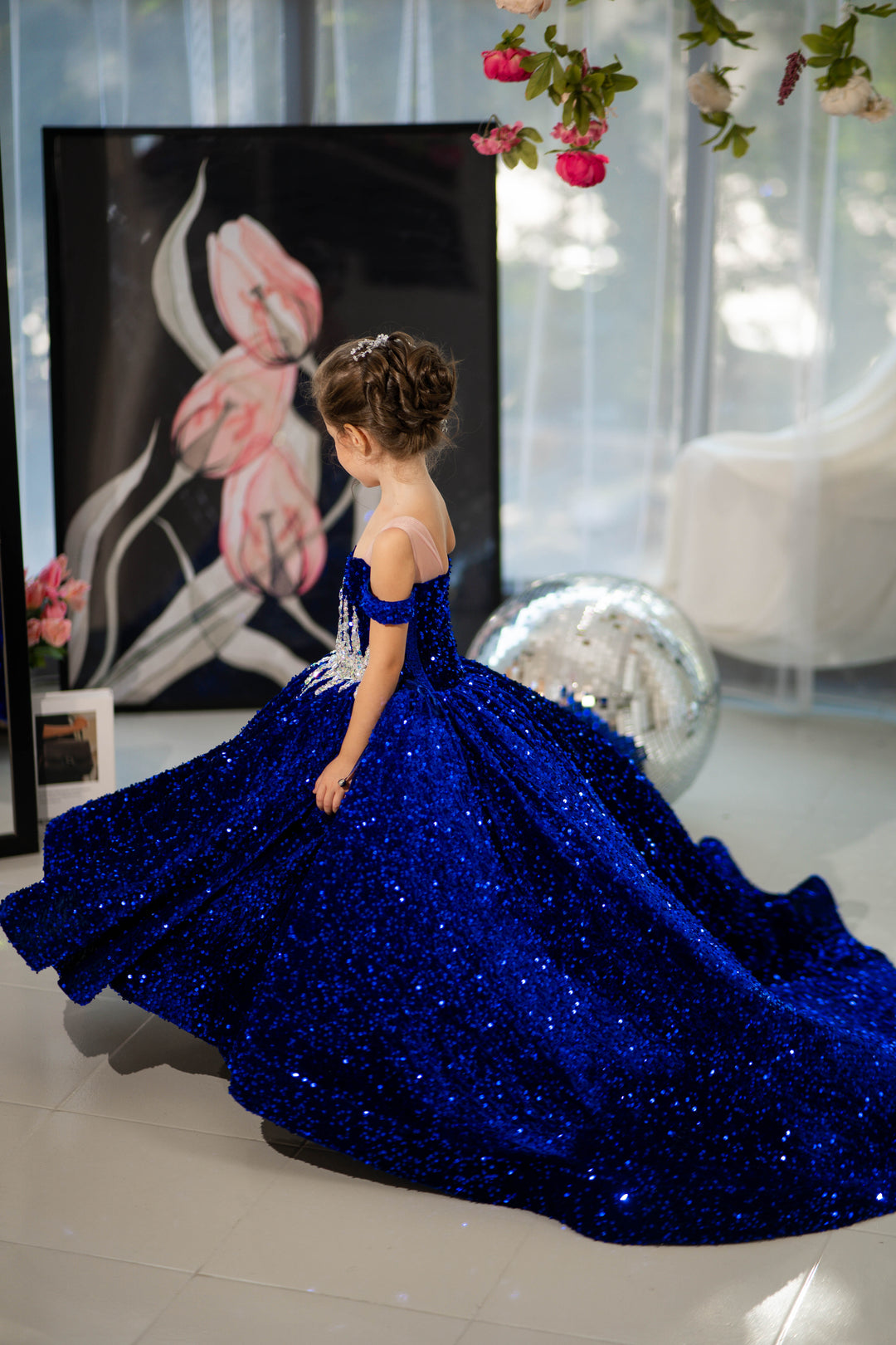 Glitz Pageant Dress For Girl (Size 5-6 - Royal Blue - In Stock)