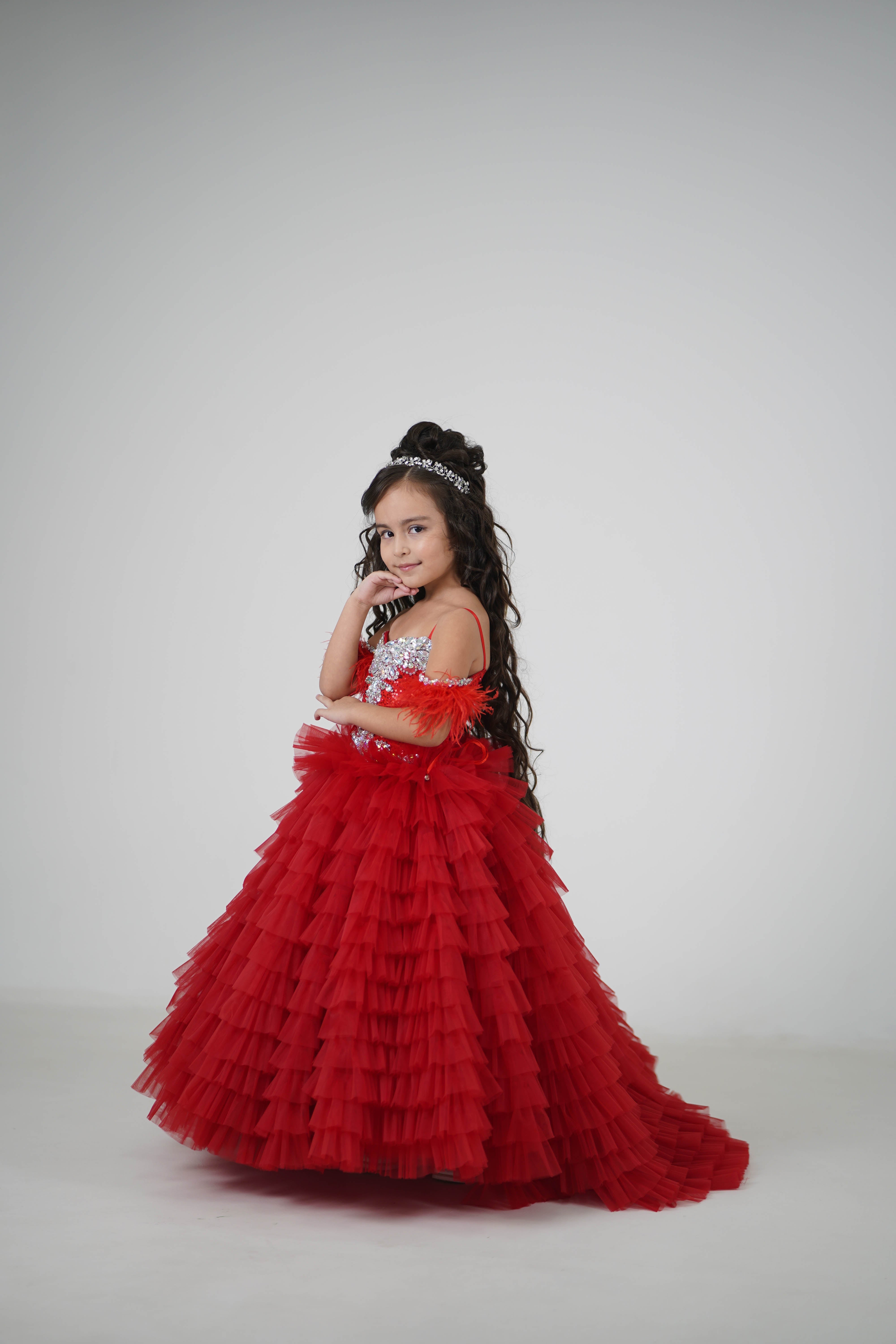 Special Occasion Gown For Girl (Size 6-7/Red/In Stock)