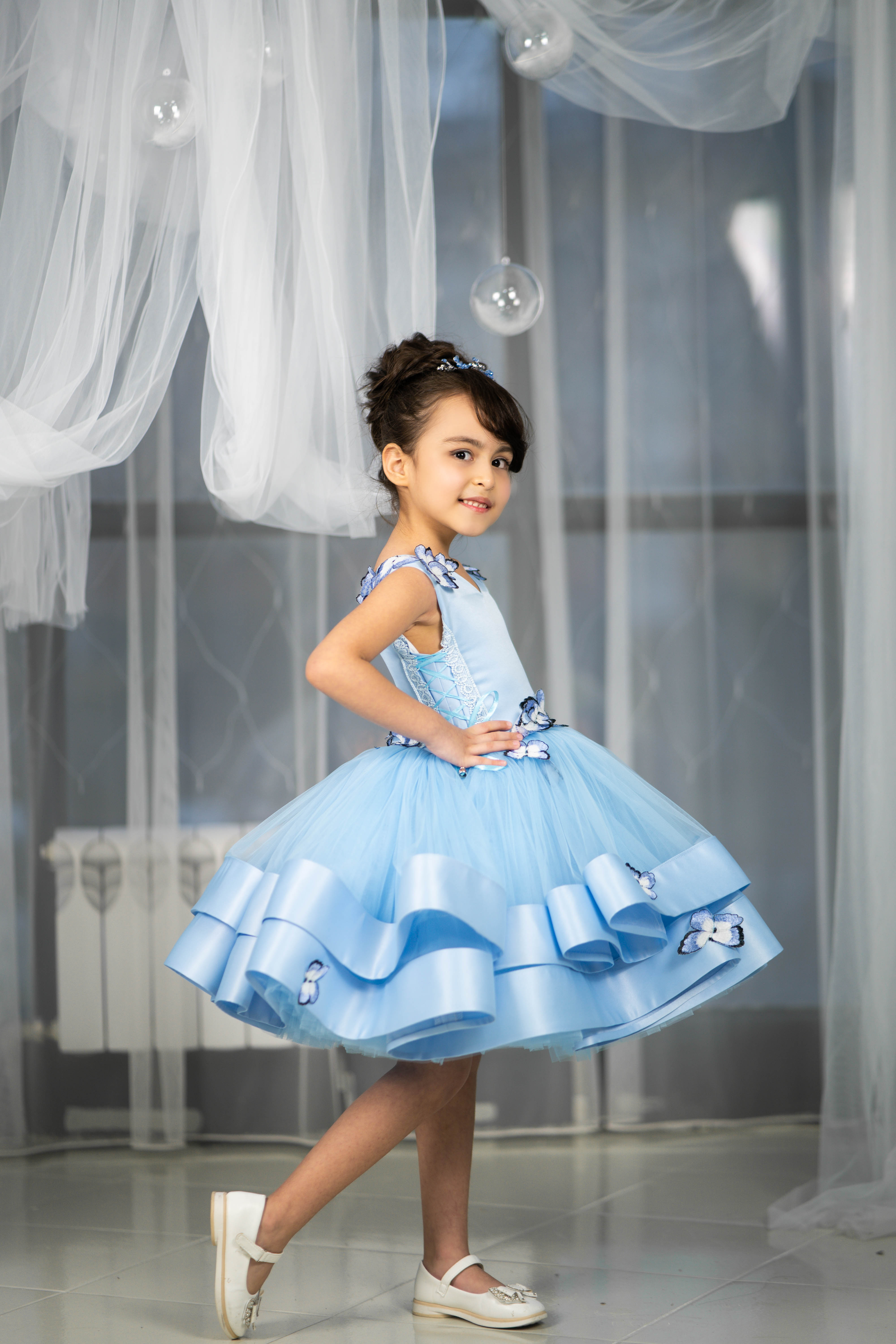 Baby Dress For Toddler Girl (Sizes 1T-2T, 2T-3T - Pink/Blue - In Stock)