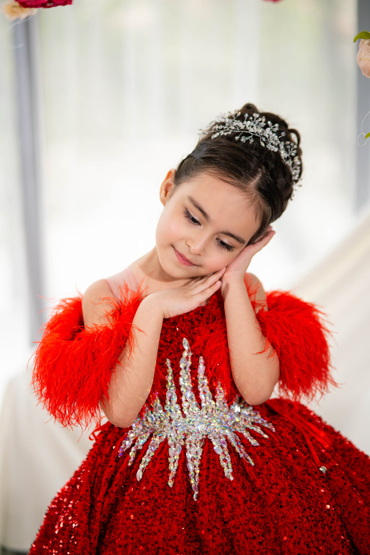 Special Occasion Princess Dress (Size 5-6 - In Stock - Red)