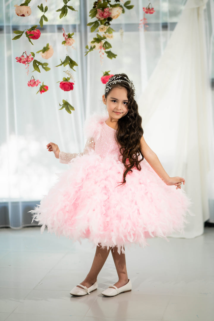 Blush pink birthday baby girl gown, first year birthday party dress, gown with train for baby, gorgeous fluffy dress for kids, tulle dress, Girls formal dress long, Ball dress for girls, Luxury dress for kids, Prom dress for kids, Blush dress, Toddler wedding dress, Tulle gown girls, Blush Flower Girl Dress, Lace flower girl dress, Girls ball gown, adorable girls&