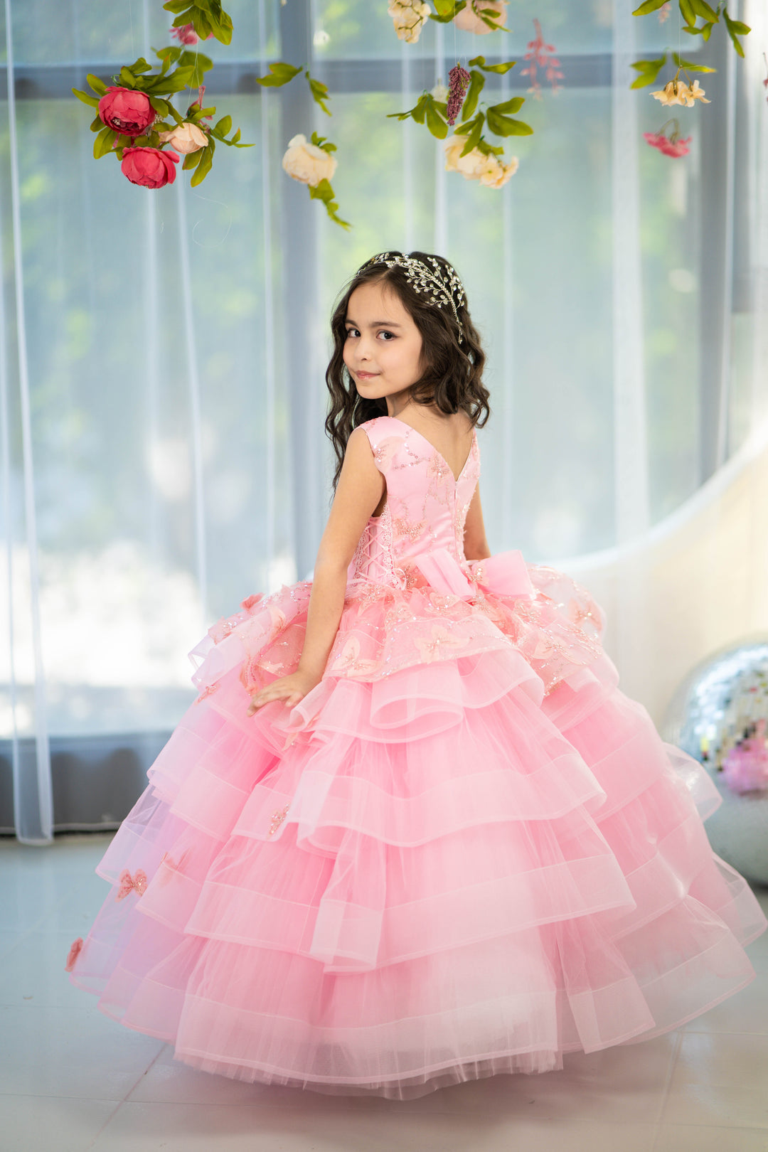 Blush pink birthday baby girl gown, first year birthday party dress, gown with train for baby, gorgeous fluffy dress for kids, tulle dress, Girls formal dress long, Ball dress for girls, Luxury dress for kids, Prom dress for kids, Blush dress, Toddler wedding dress, Tulle gown girls, Blush Flower Girl Dress, Lace flower girl dress, Girls ball gown, adorable girls&