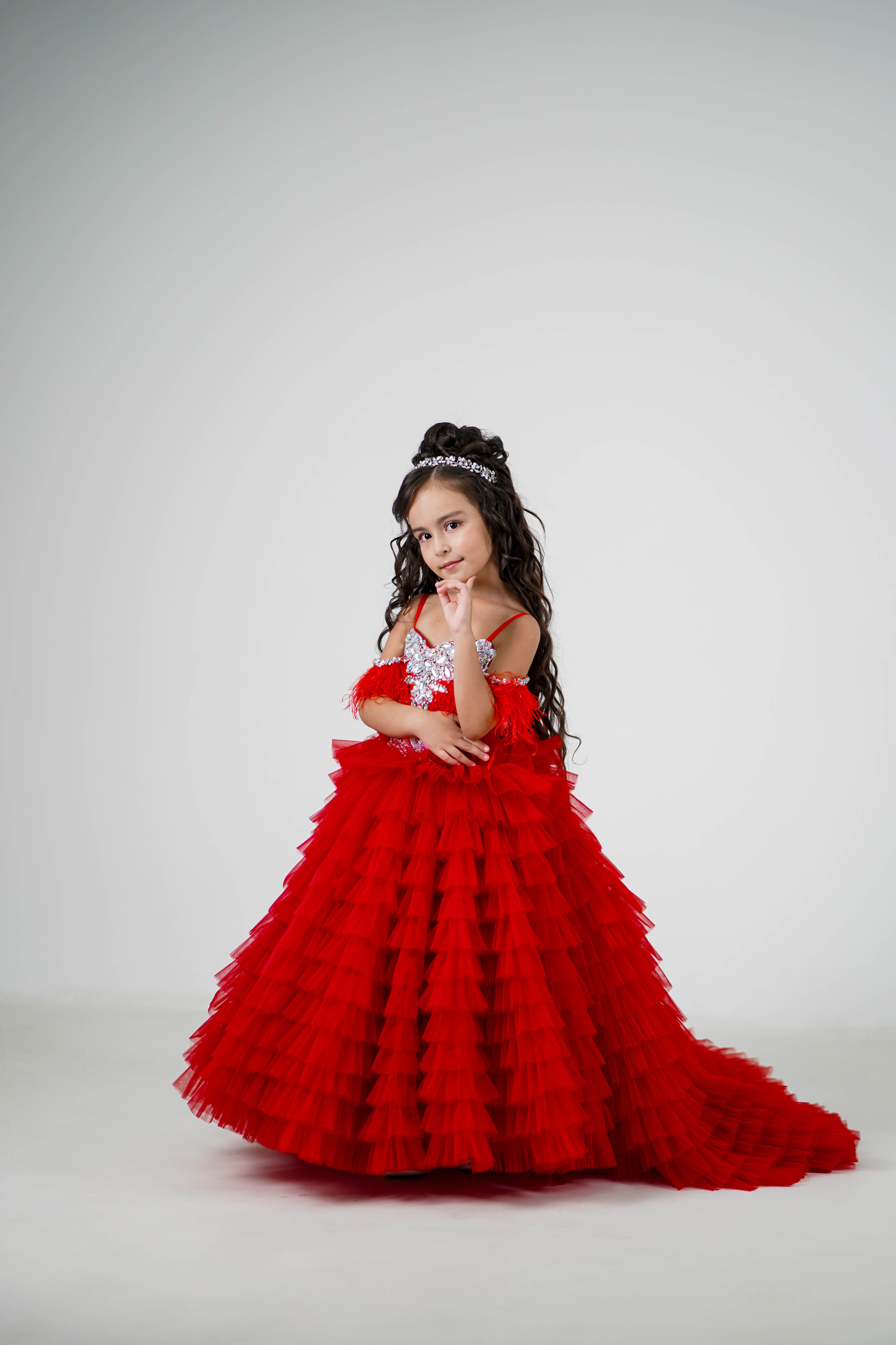 Special Occasion Gown For Girl (Size 6-7/Red/In Stock)