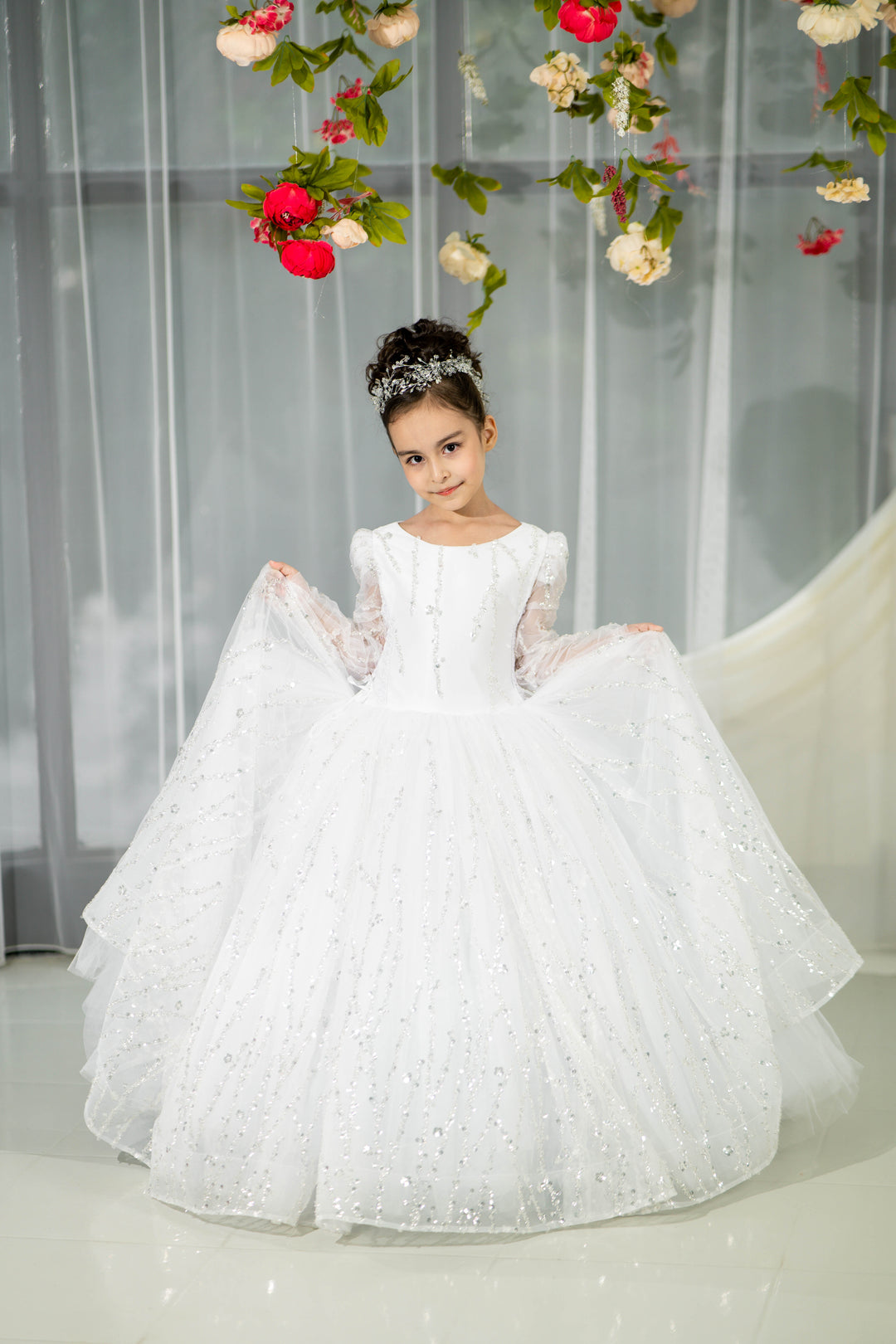 Christmas pageant gown, red couture dress, junior bridesmaid dress, maxi prom dress with train, baby princess dress, tulle pageant dress, special occasion dress for girls, ivory flower girl dress, white toddler flower girl dress, tutu dress, princess dress, tulle flower girl dress, pageant photoshoot dress, little girl party dress, toddler ball gown, elegant kids dress, girls&