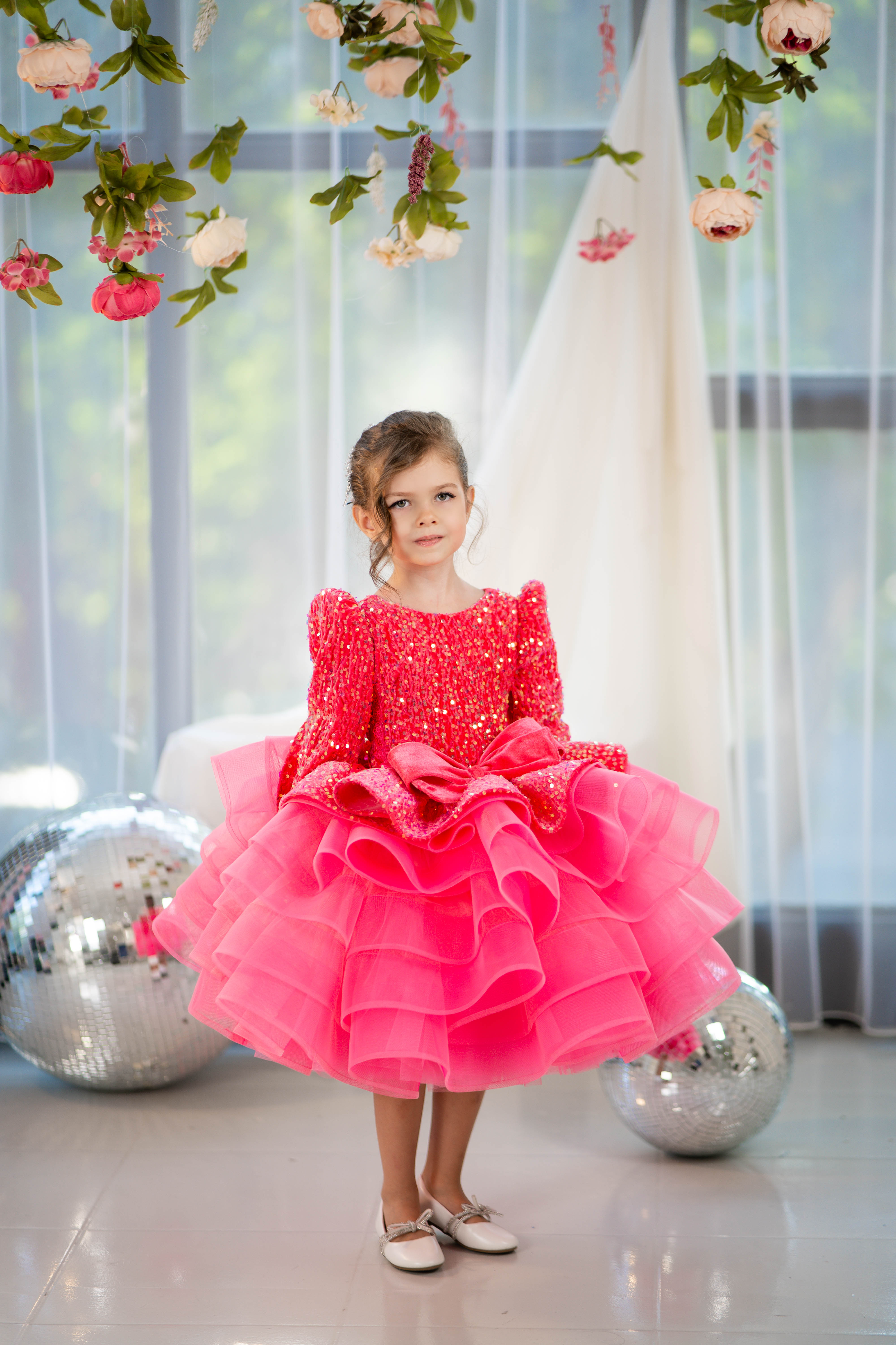 Baby Doll Dress (street size 5/6, Bright Pink, In Stock)