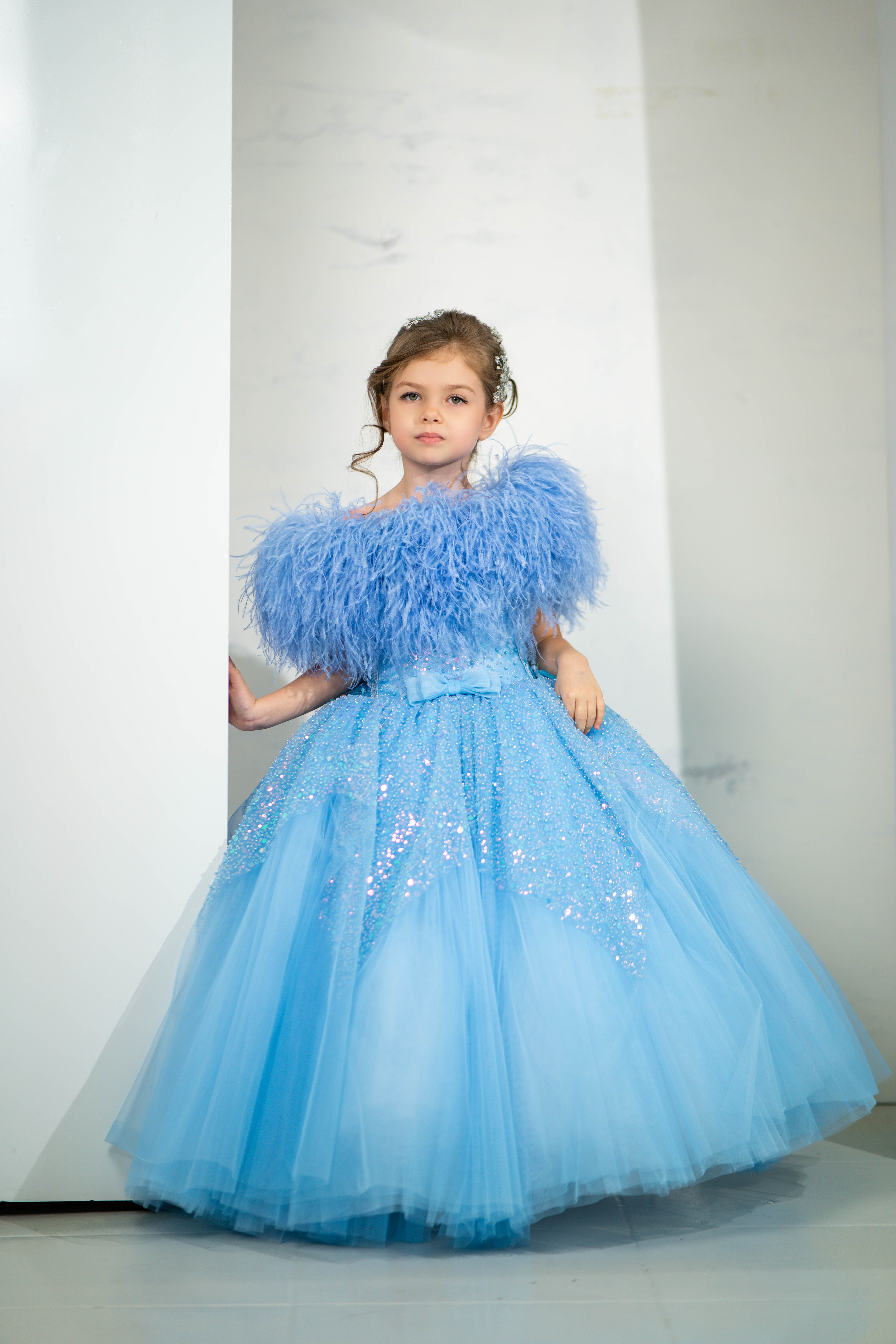 Pageant Gown For Children (Pink/Blue/Lilac/White)