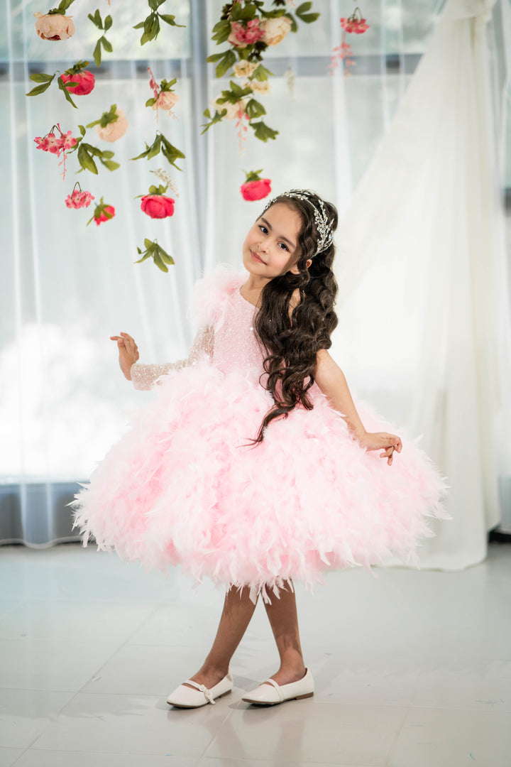 Blush pink birthday baby girl gown, first year birthday party dress, gown with train for baby, gorgeous fluffy dress for kids, tulle dress, Girls formal dress long, Ball dress for girls, Luxury dress for kids, Prom dress for kids, Blush dress, Toddler wedding dress, Tulle gown girls, Blush Flower Girl Dress, Lace flower girl dress, Girls ball gown, adorable girls&